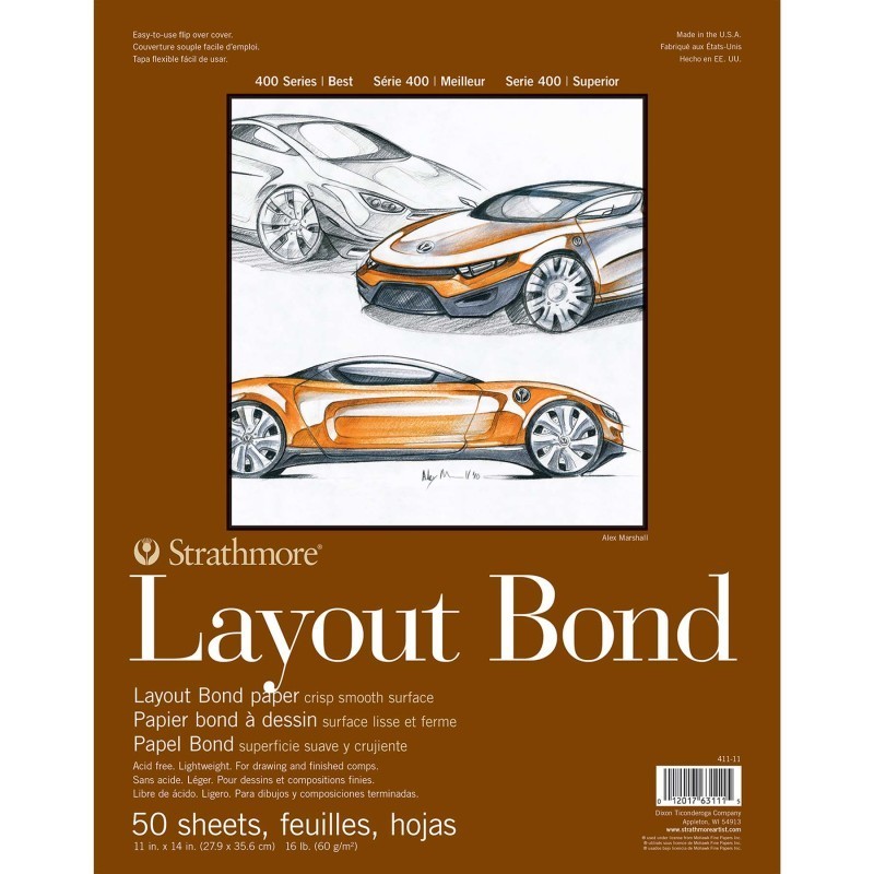Strathmore 400 Series Layout Paper Pad, Glue Binding, 50 Sheet, 11x14 inch, 1 Count