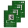 Strathmore 400 Series Sketch Paper Pad, Recycled, Toned Gray, Side Wire Binding, 50 Sheet, 5.5x8.5 inch, Pack of 3