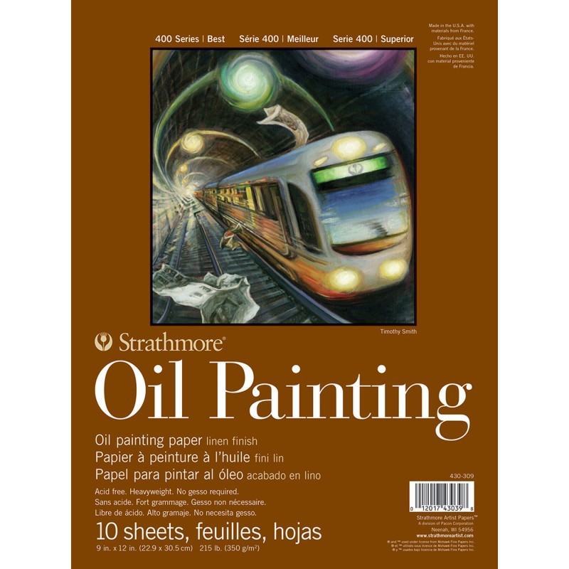 Strathmore 400 Series Oil Pad, Glue Binding, 10 Sheet, 9x12 inch, 1 Count
