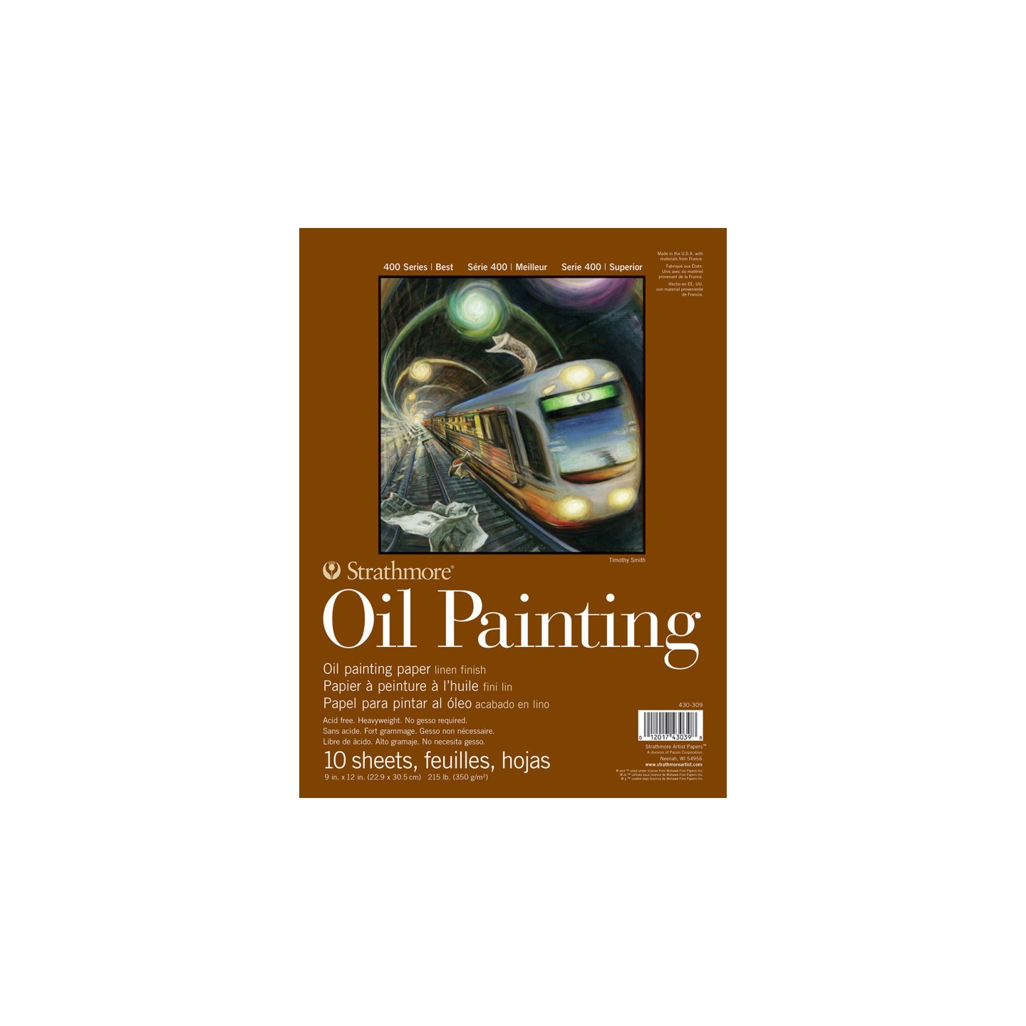 Strathmore 400 Series Oil Pad, Glue Binding, 10 Sheet, 9x12 inch, 1 Count