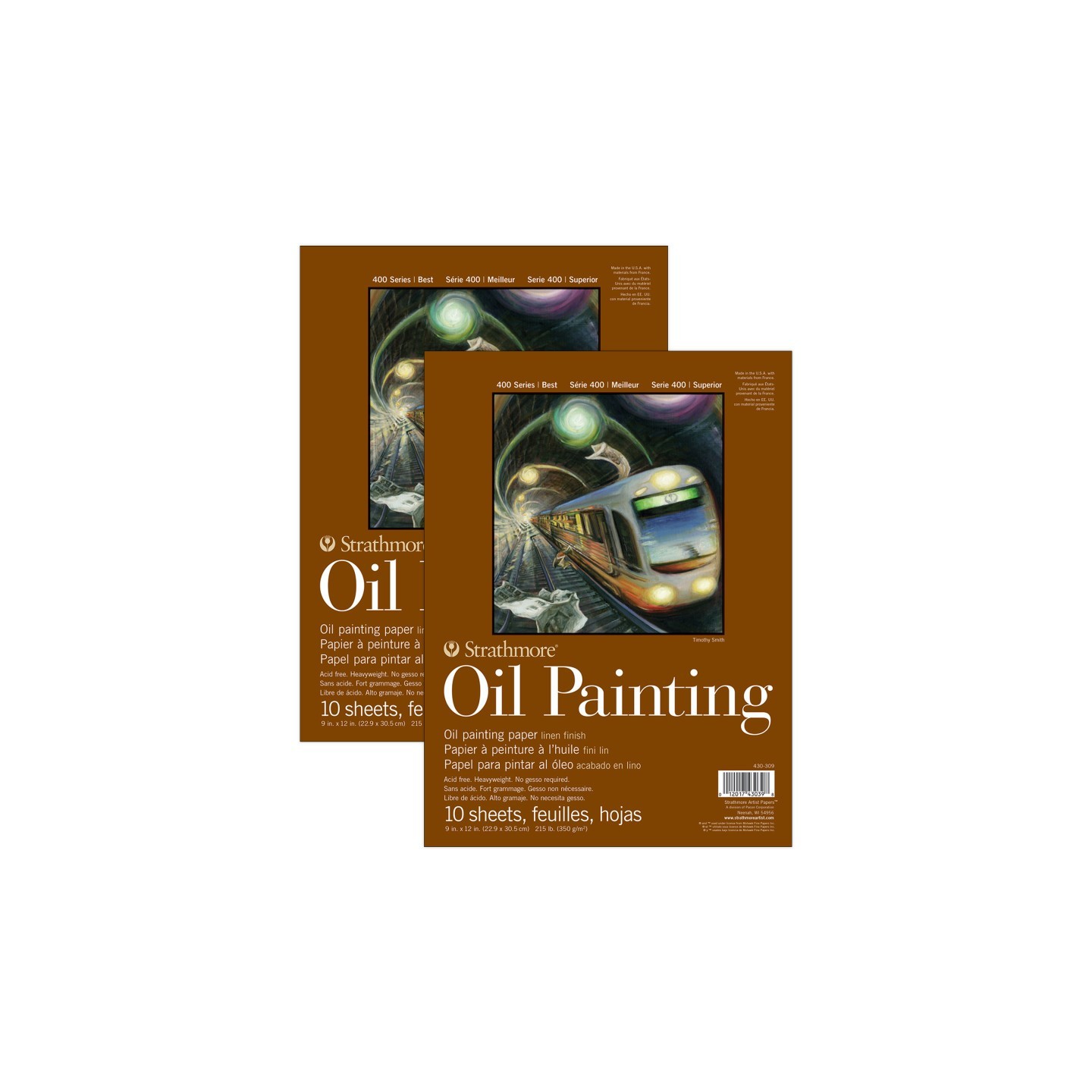 Strathmore 400 Series Oil Pad, Glue Binding, 10 Sheet, 9x12 inch, Pack of 2