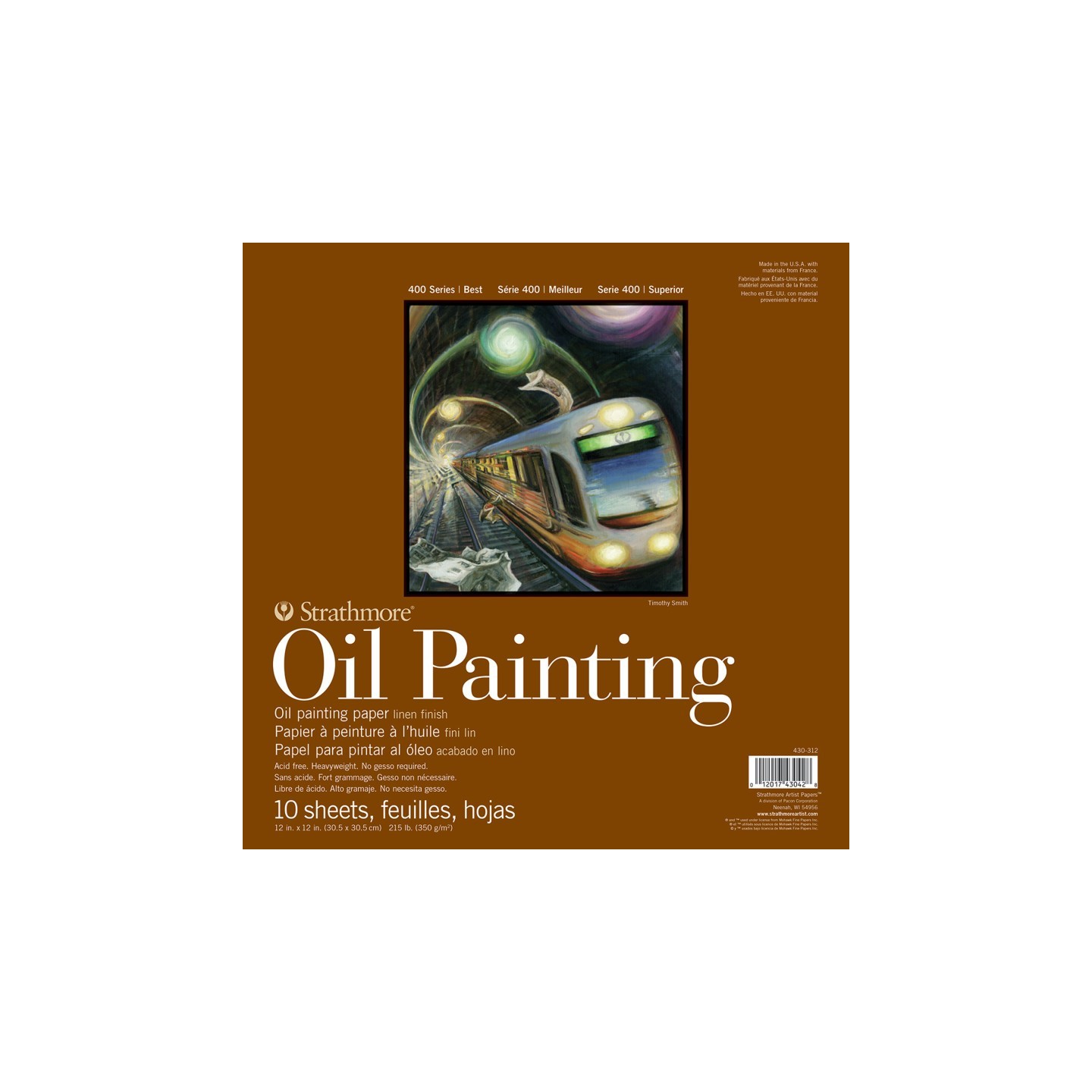 Strathmore 400 Series Oil Pad, 10 Sheet, 12x12 inch, 1 Count