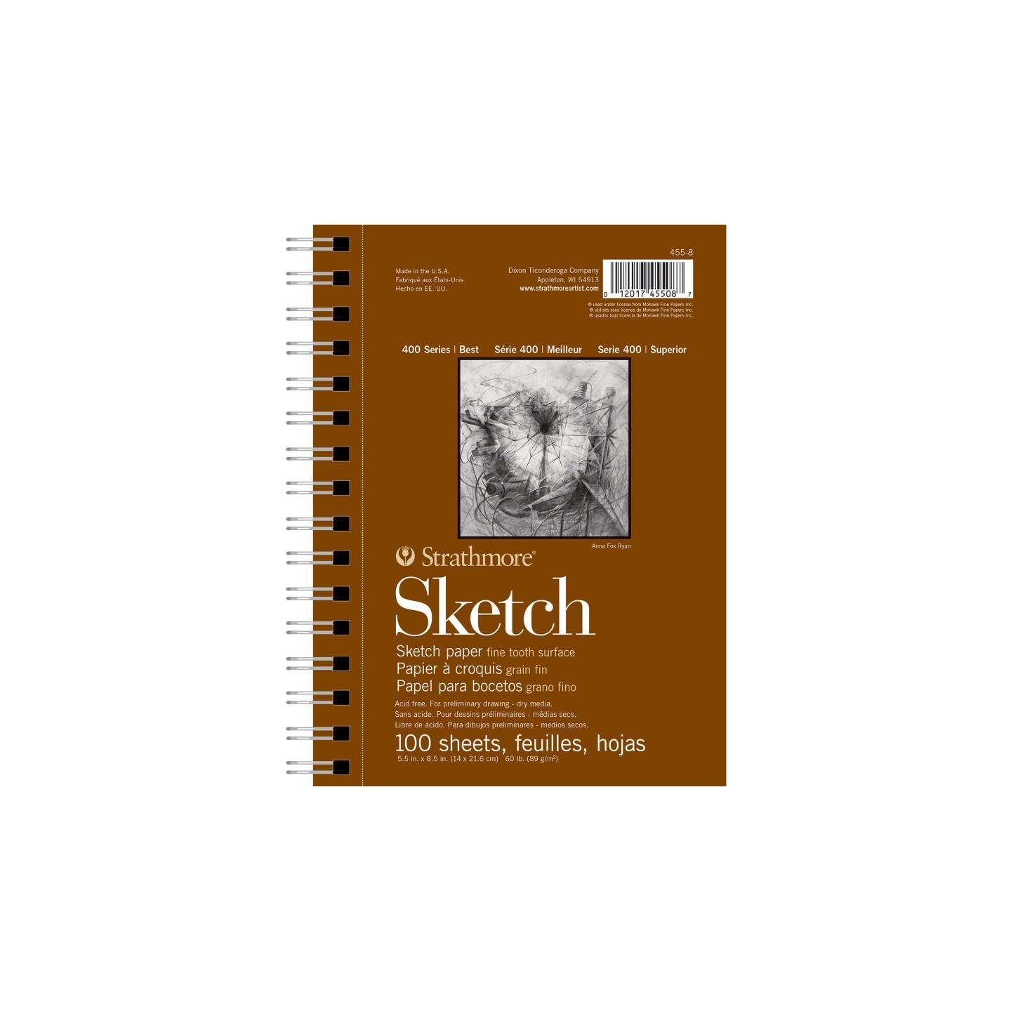 Strathmore 400 Series Sketch Pad, Side Wire Binding, 100 Sheet, 5.5x8.5 inch, 1 Count