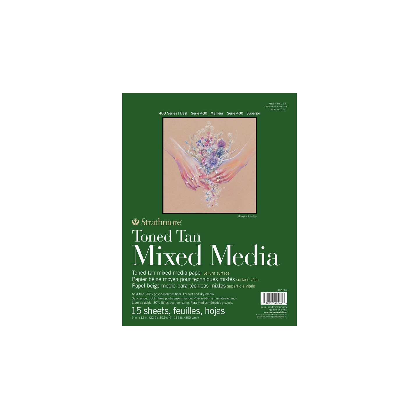 Strathmore 400 Series Mixed Media Pad, Toned Tan, Glue Binding, 15 Sheet, 9x12 inch, 1 Count