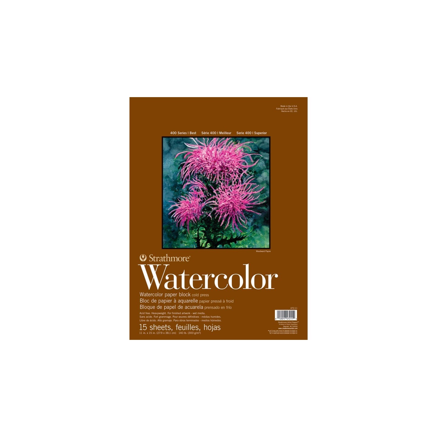 Strathmore 400 Series Watercolor Paper Block, 15 Sheet, 11x15 inch, 1 Count