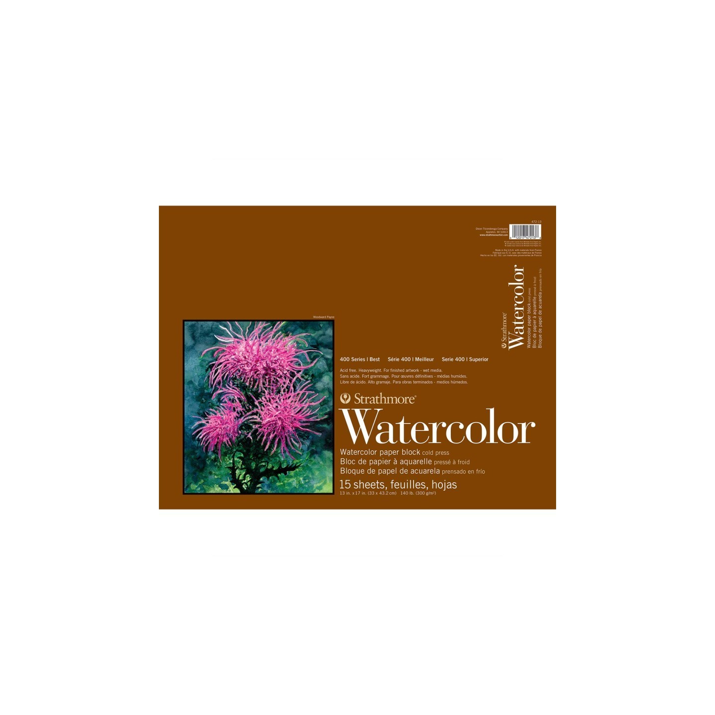 Strathmore 400 Series Watercolor Paper Block, 15 Sheet, 13x17 inch, 1 Count