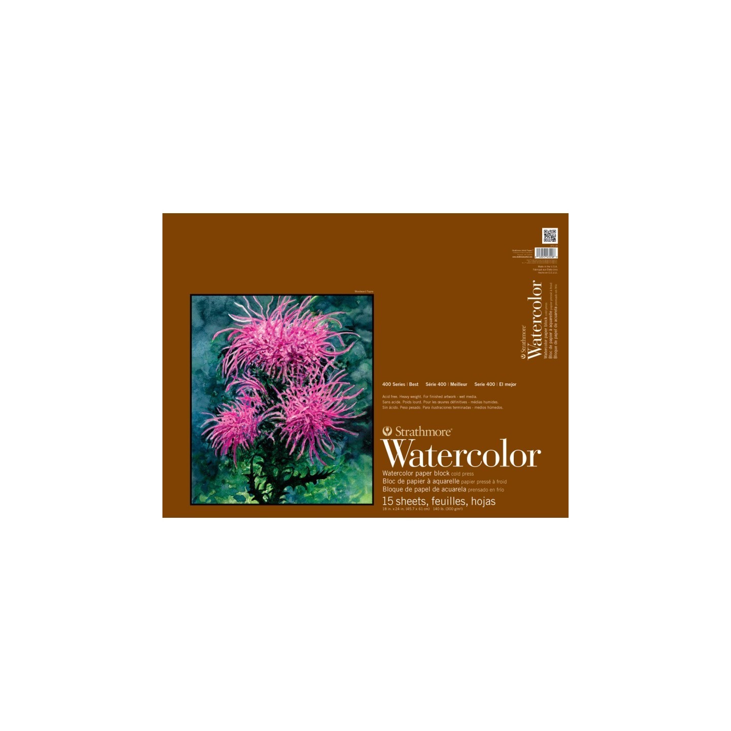 Strathmore 400 Series Watercolor Paper Block, 15 Sheet, 18x24 inch, 1 Count