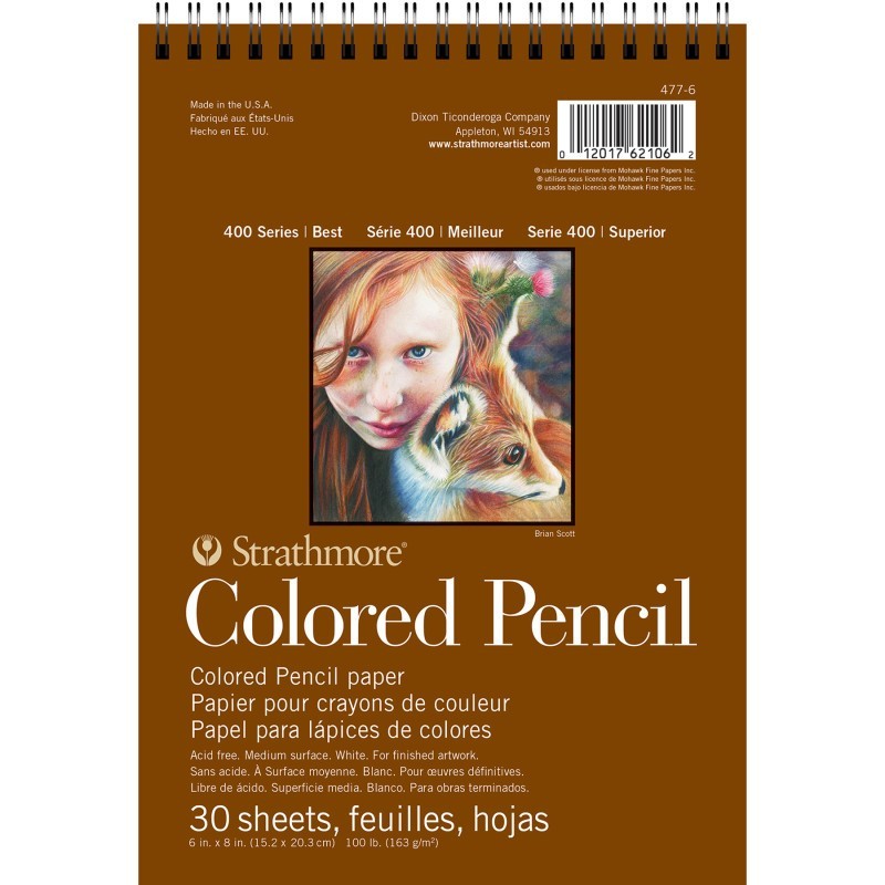 Strathmore 400 Series Color Pencil Pad, Wire Binding, 30 Sheet, 6x8 inch, 1 Count