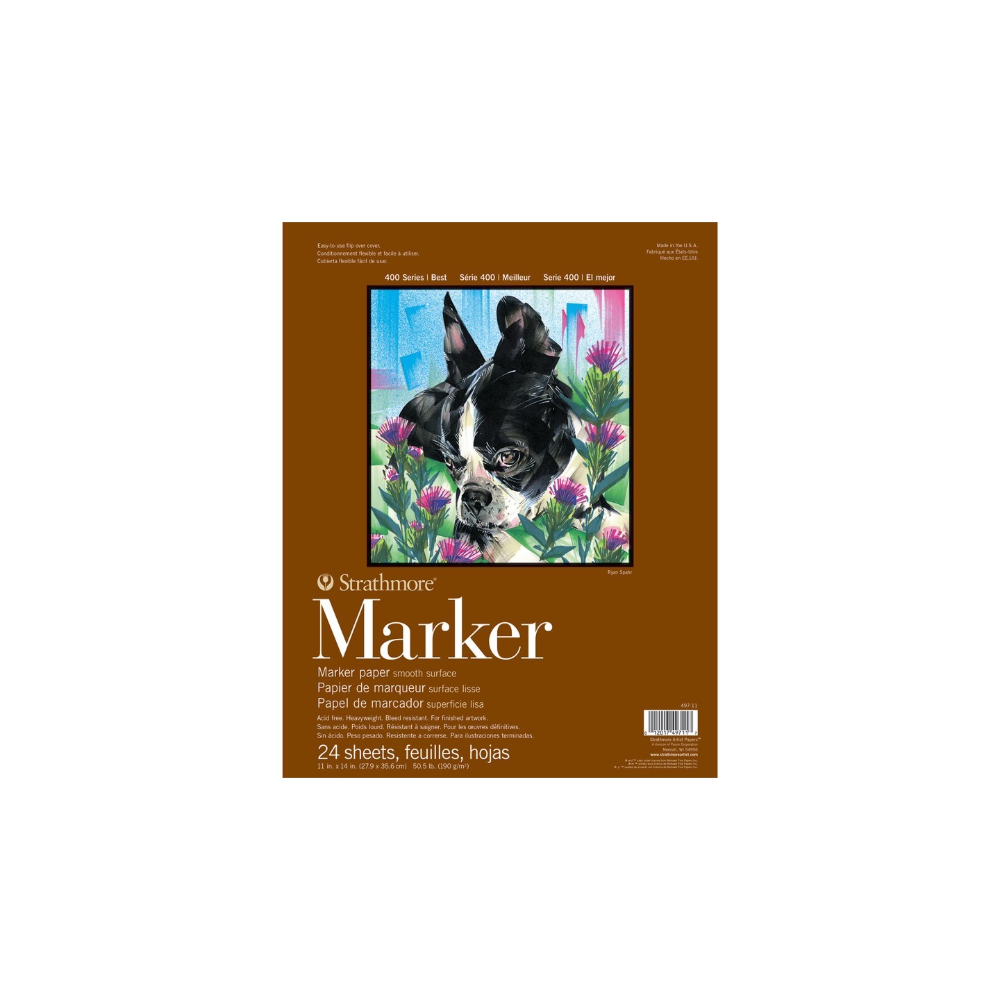 Strathmore 400 Series Marker Pad, Glue Binding, 24 Sheet, 11x14 inch, 1 Count