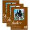 Strathmore 400 Series Marker Pad, Glue Binding, 24 Sheet, 9x12 inch, Pack of 3