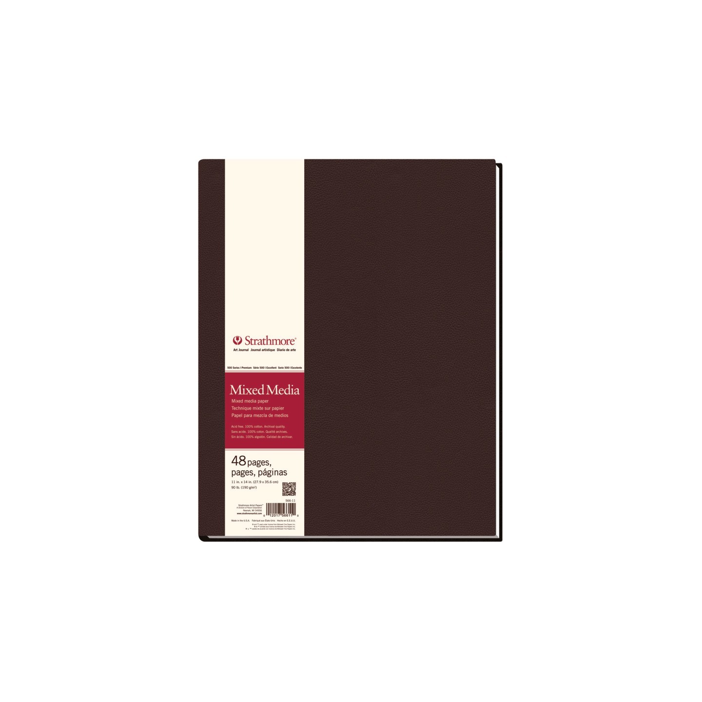 Strathmore 500 Series Art Journal Mixed Media Paper, Hardbound Binding, 48 Sheet, 11x14 inch, 1 Count
