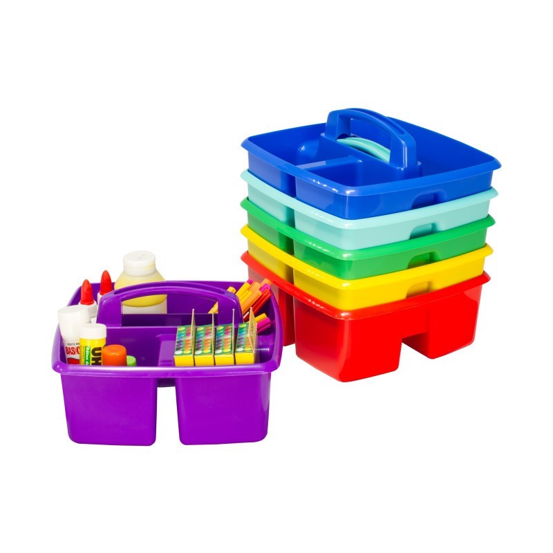 Storex Small Caddy Assorted Colors, Set of 6