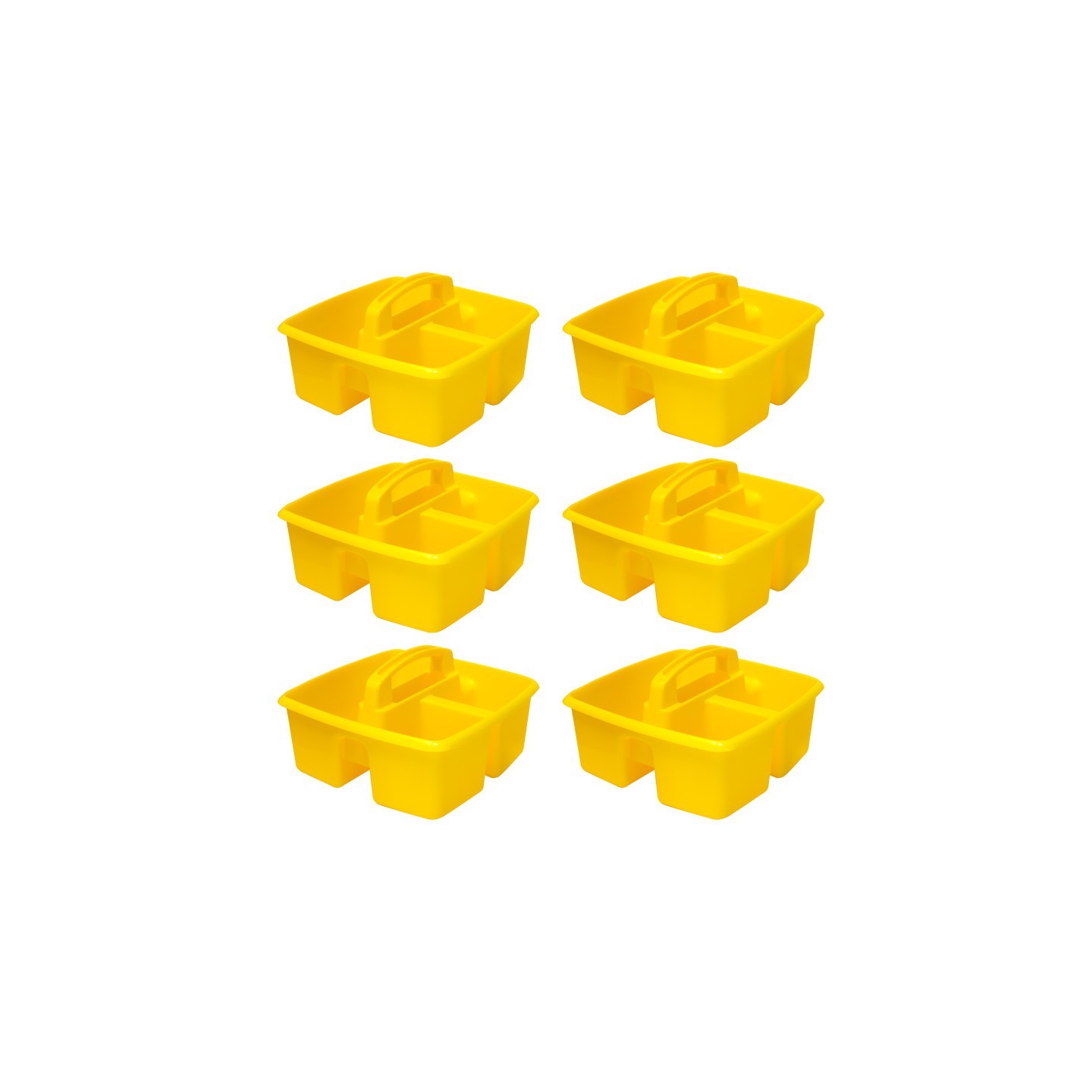 Storex Small Caddy, Yellow, Pack of 6