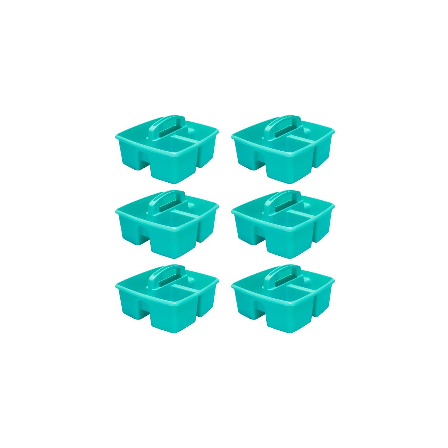 Storex Small Caddy, Teal, Pack of 6