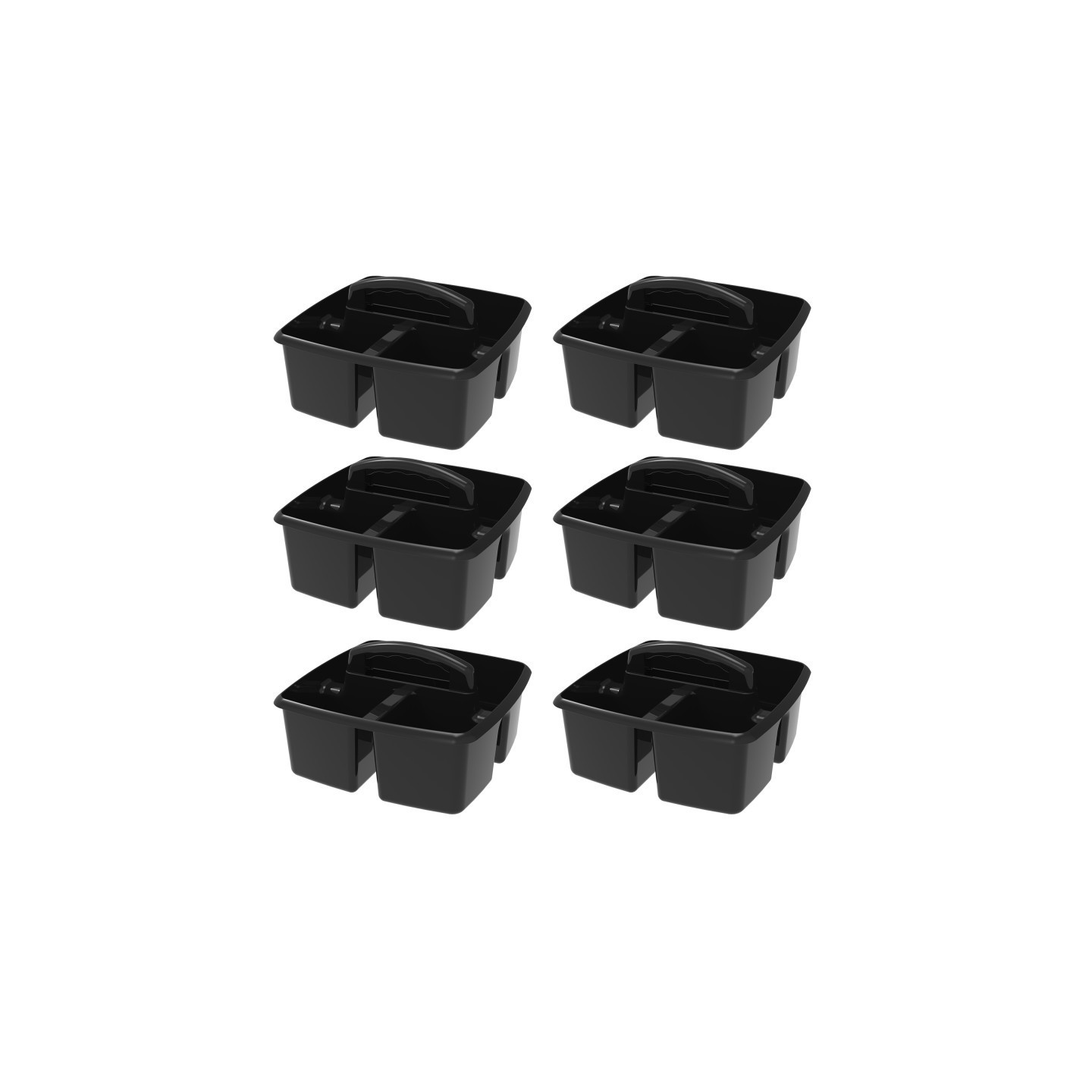 Storex Small Caddy, Black, Pack of 6