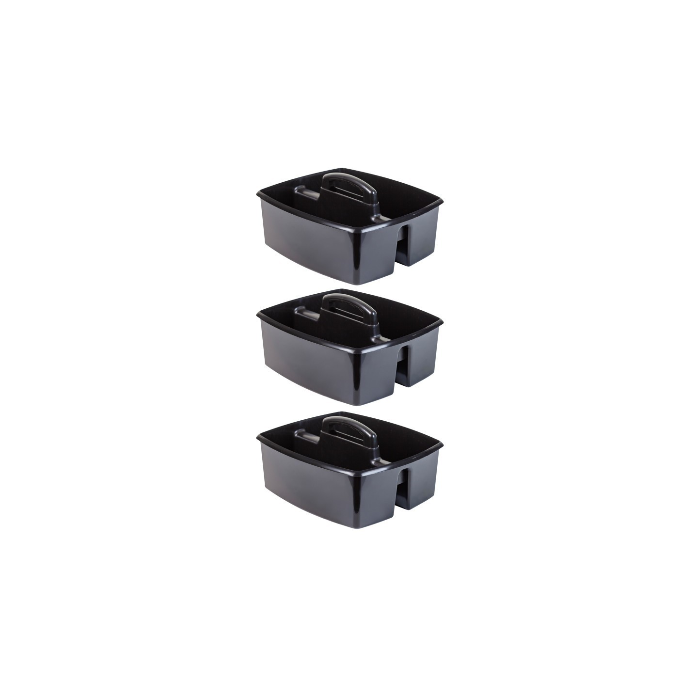 Storex Large Caddy, Black, Pack of 3