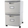 Storex 2 Drawer Mobile File Cabinet with Lock, Gray