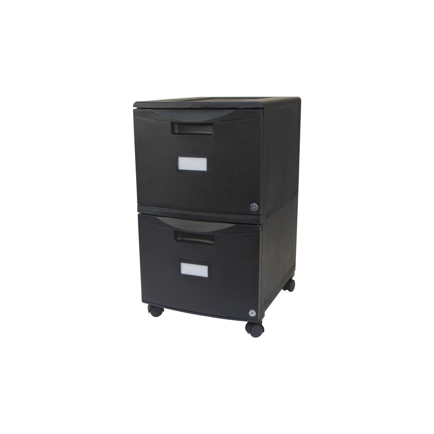 Storex 2-Drawer Mobile File Cabinet with Lock, Legal/Letter, Black