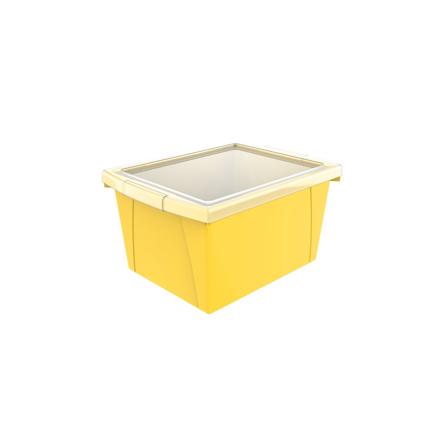 Storex 4 Gallon Storage Bin with Lid, Yellow