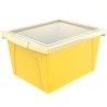 Storex 4 Gallon Storage Bin with Lid, Yellow