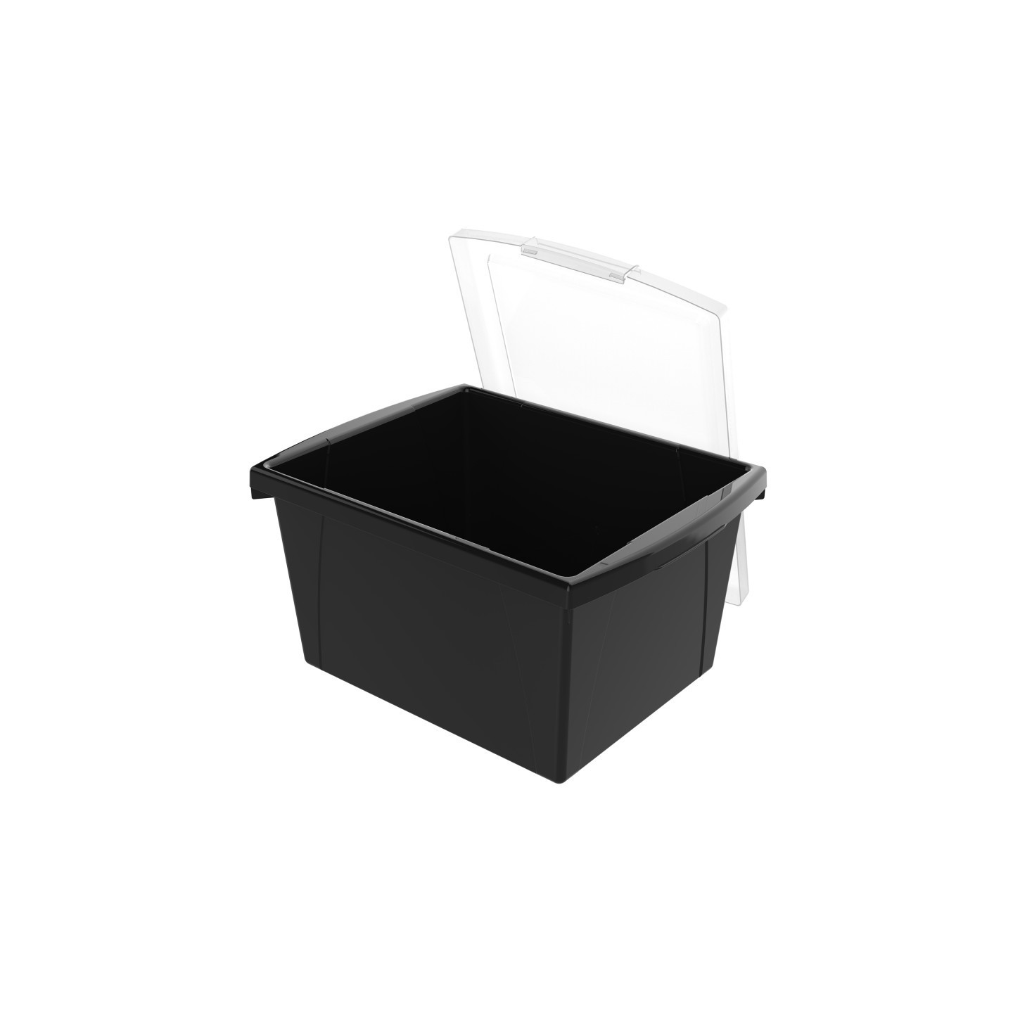 Storex 4 Gallon Storage Bin with Lid, Black