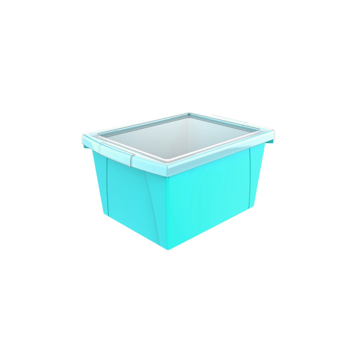 Storex 4 Gallon Storage Bin with Lid, Teal