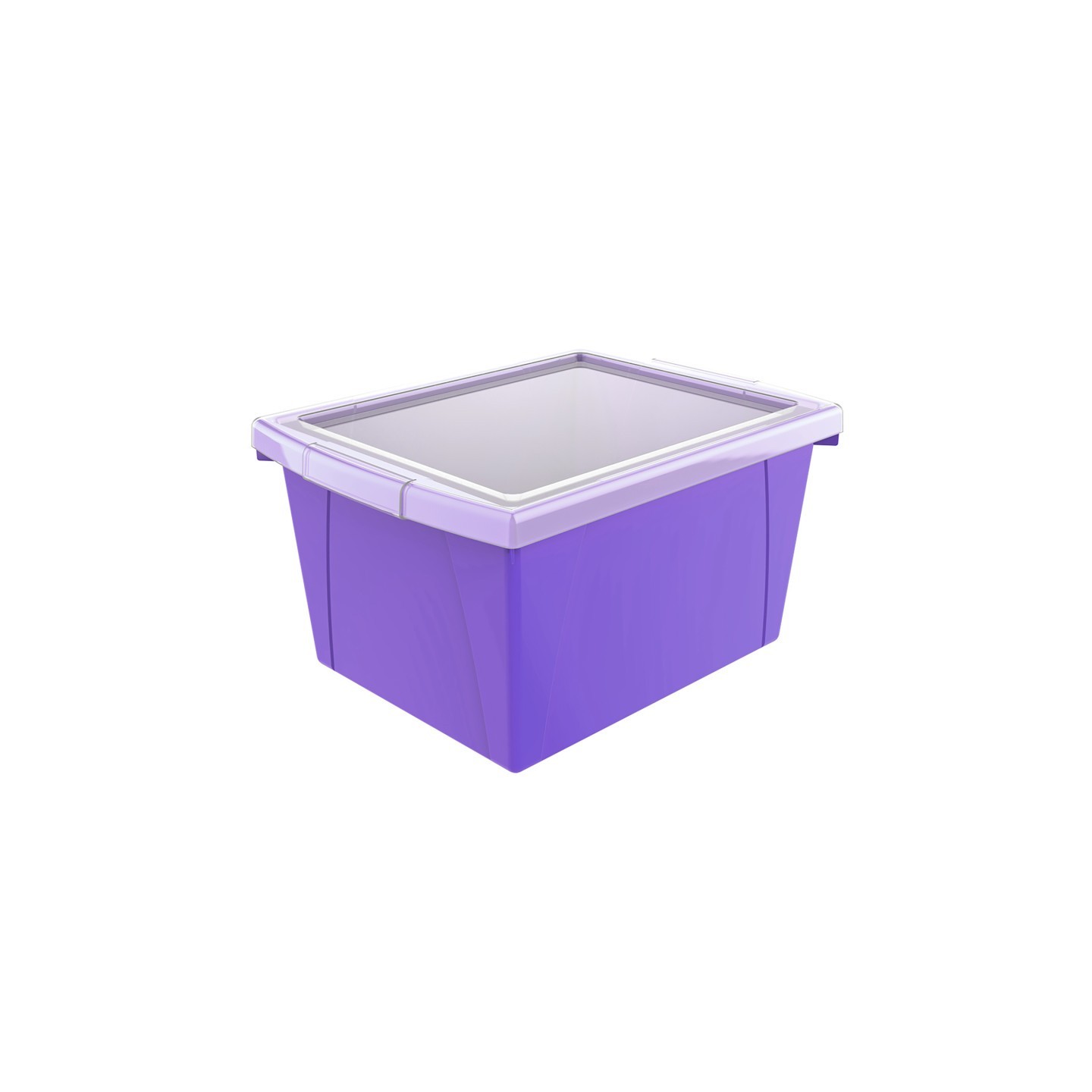 Storex 4 Gallon Storage Bin with Lid, Purple