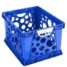 Storex Premium File Crate with Handles, Classroom Blue