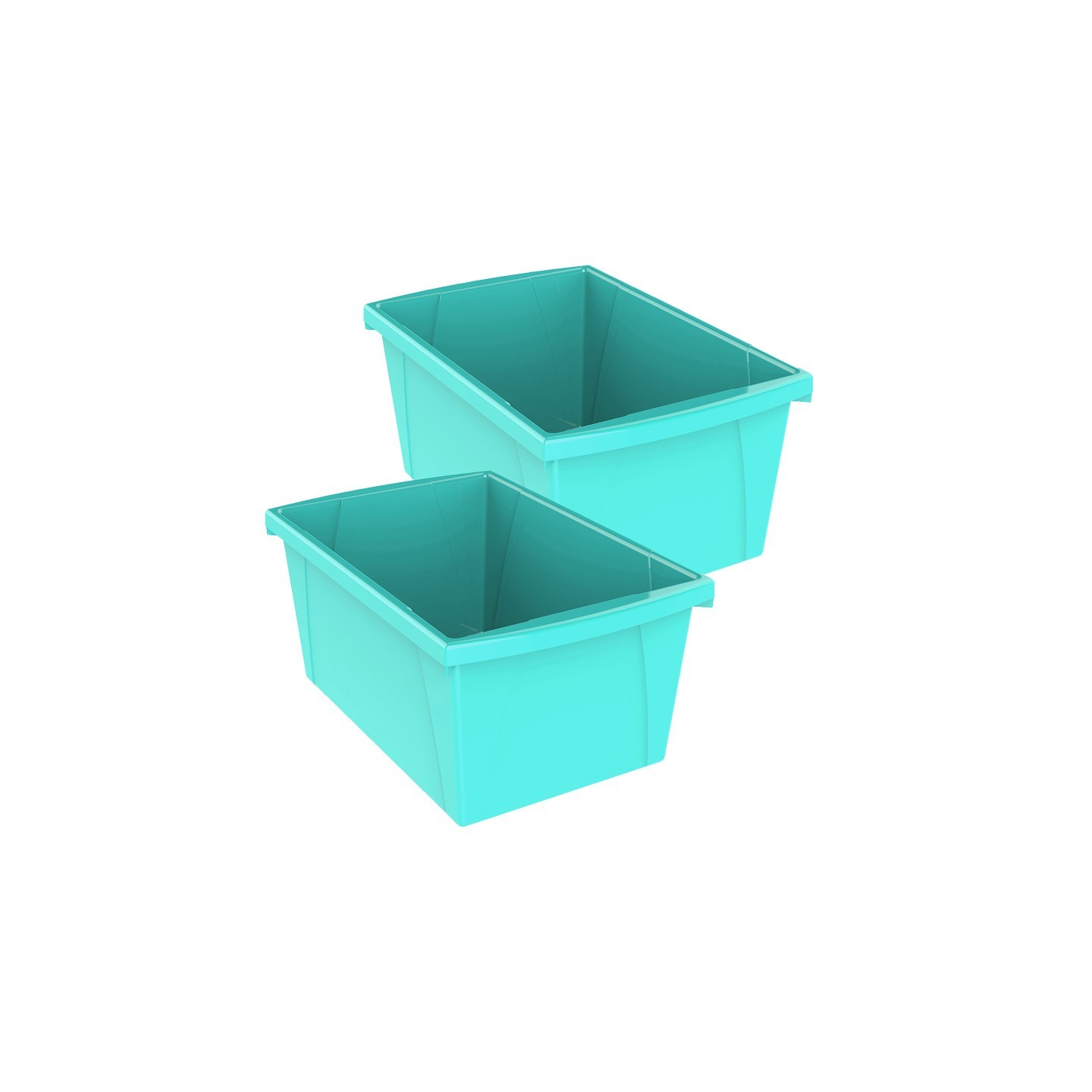 Storex Medium Classroom Storage Bin, Teal, Pack of 2