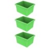 Storex 4 Gallon Classroom Storage Bin, Green, Pack of 3