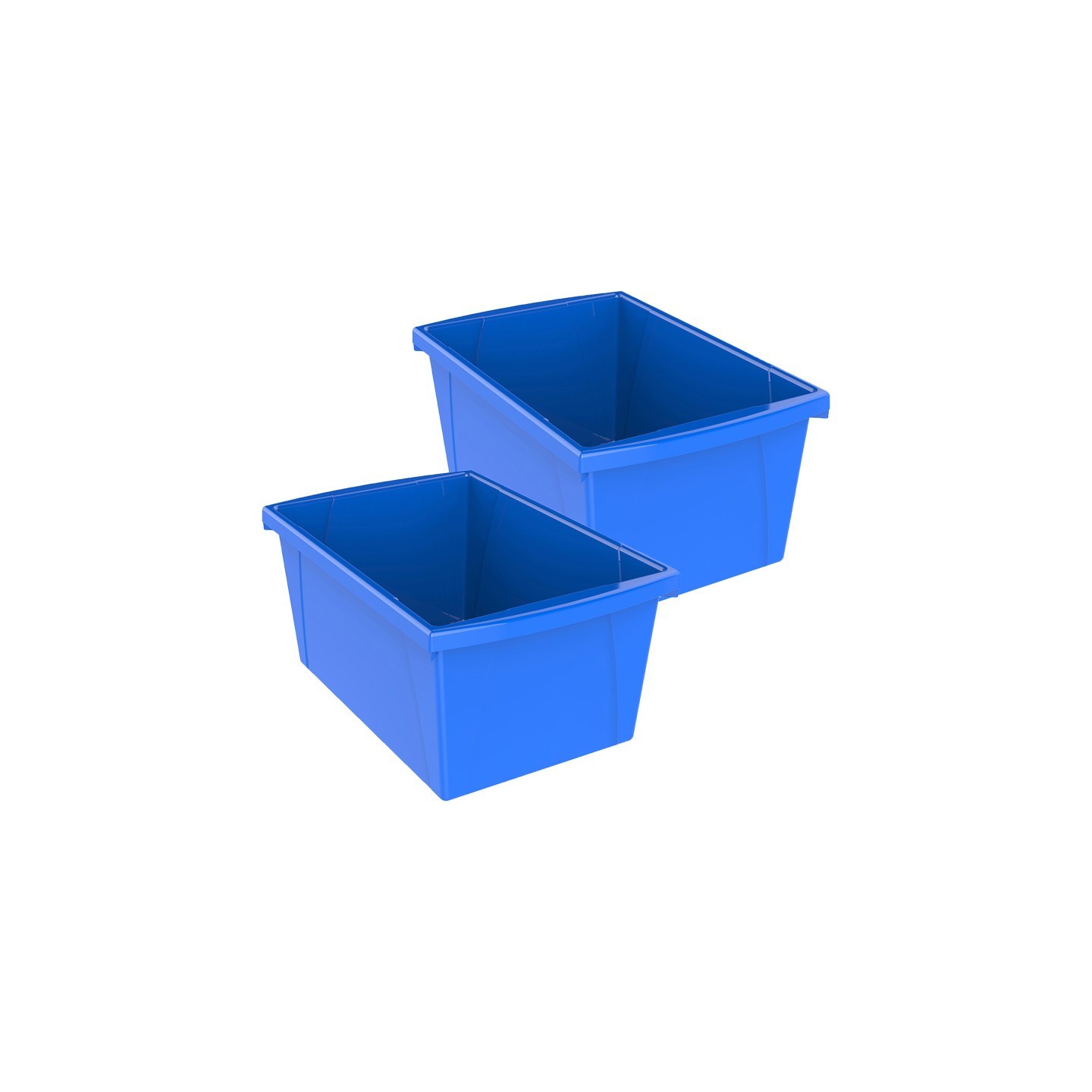 Storex Medium Classroom Storage Bin, Blue, Pack of 2