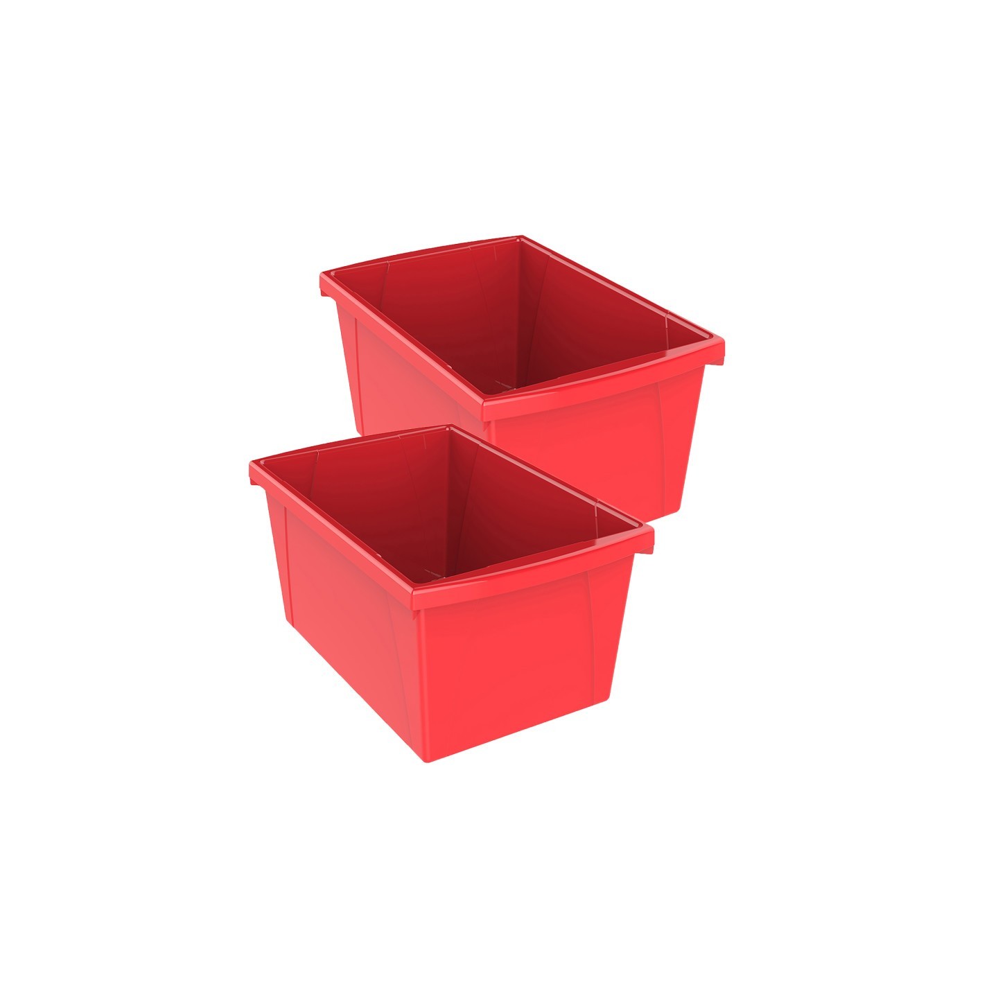 Storex Medium Classroom Storage Bin, Red, Pack of 2