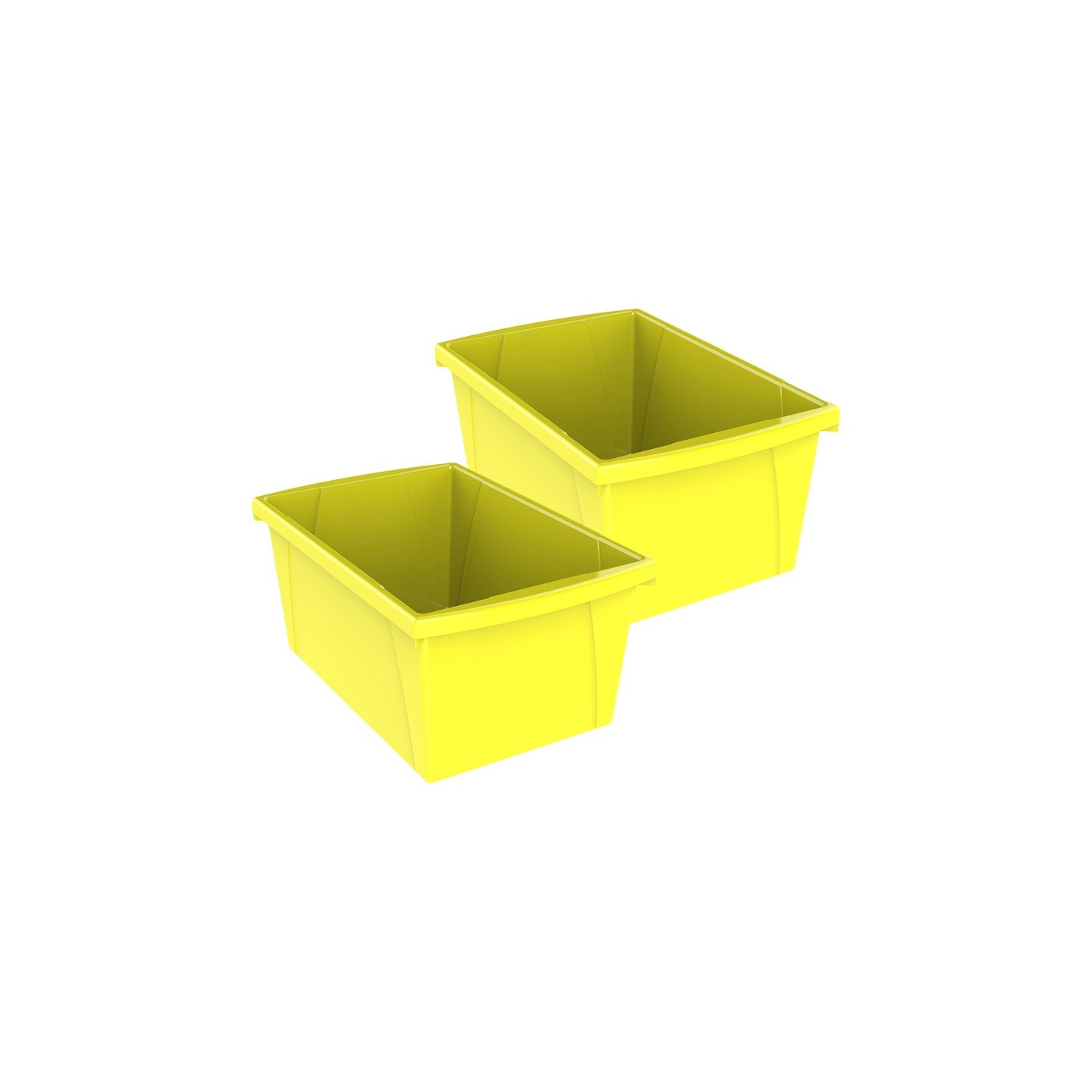 Storex Medium Classroom Storage Bin, Yellow, Pack of 2