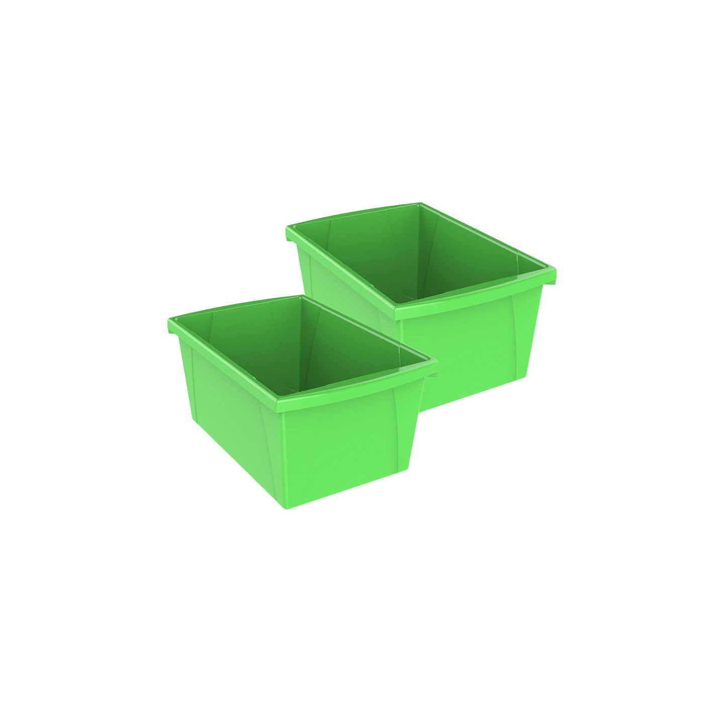 Storex Medium Classroom Storage Bin, Green, Pack of 2