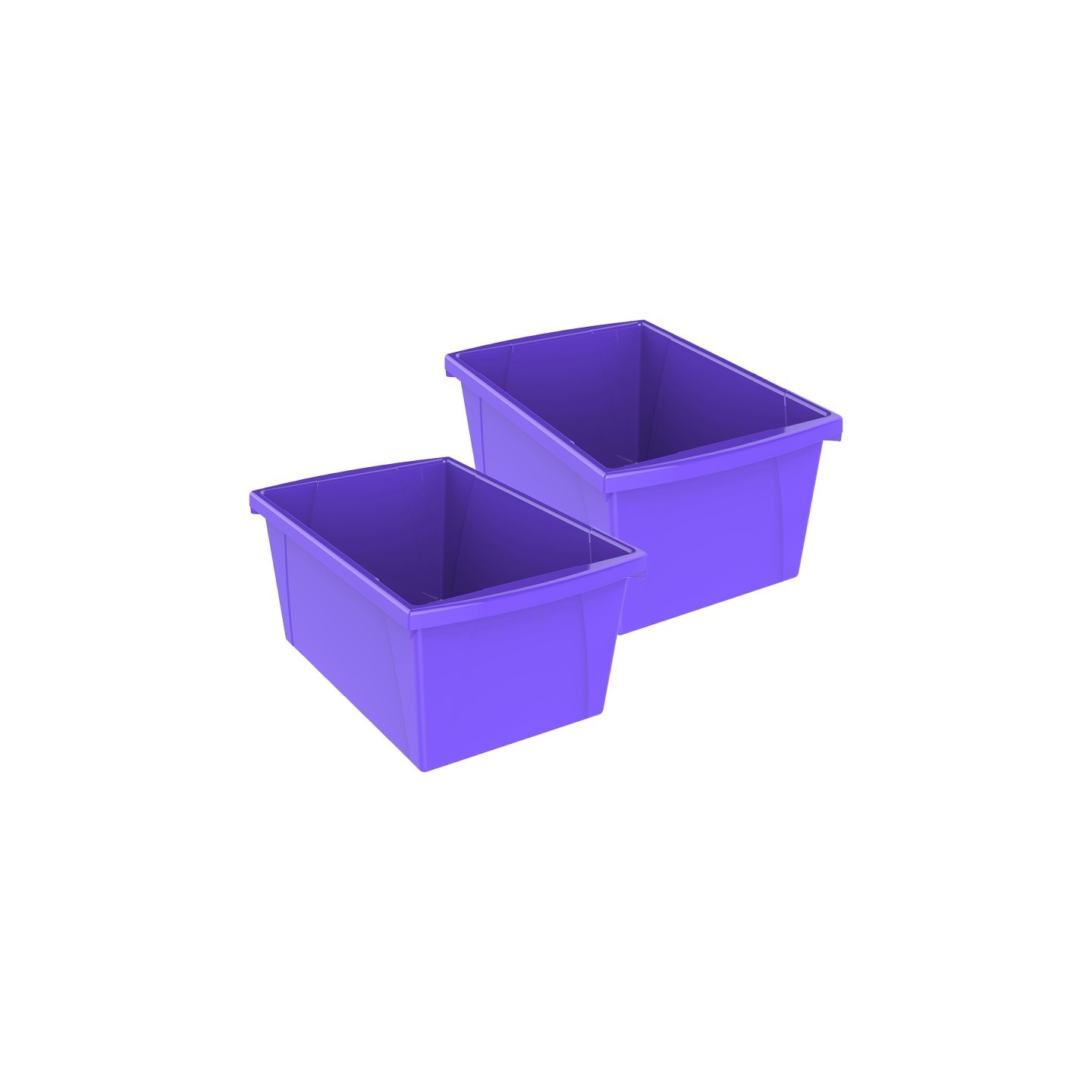 Storex Medium Classroom Storage Bin, Purple, Pack of 2