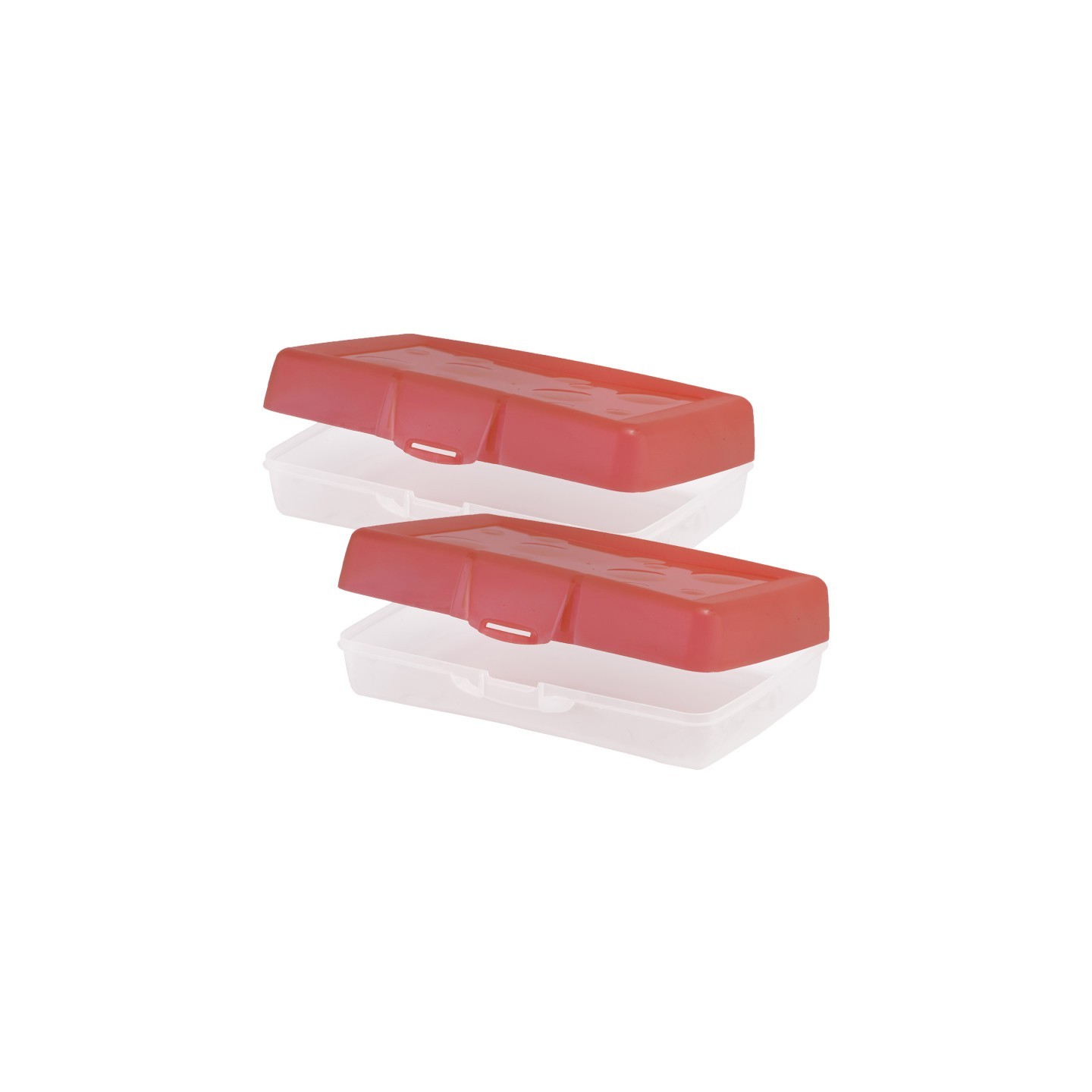 Storex Large Pencil Box, Red, Pack of 2