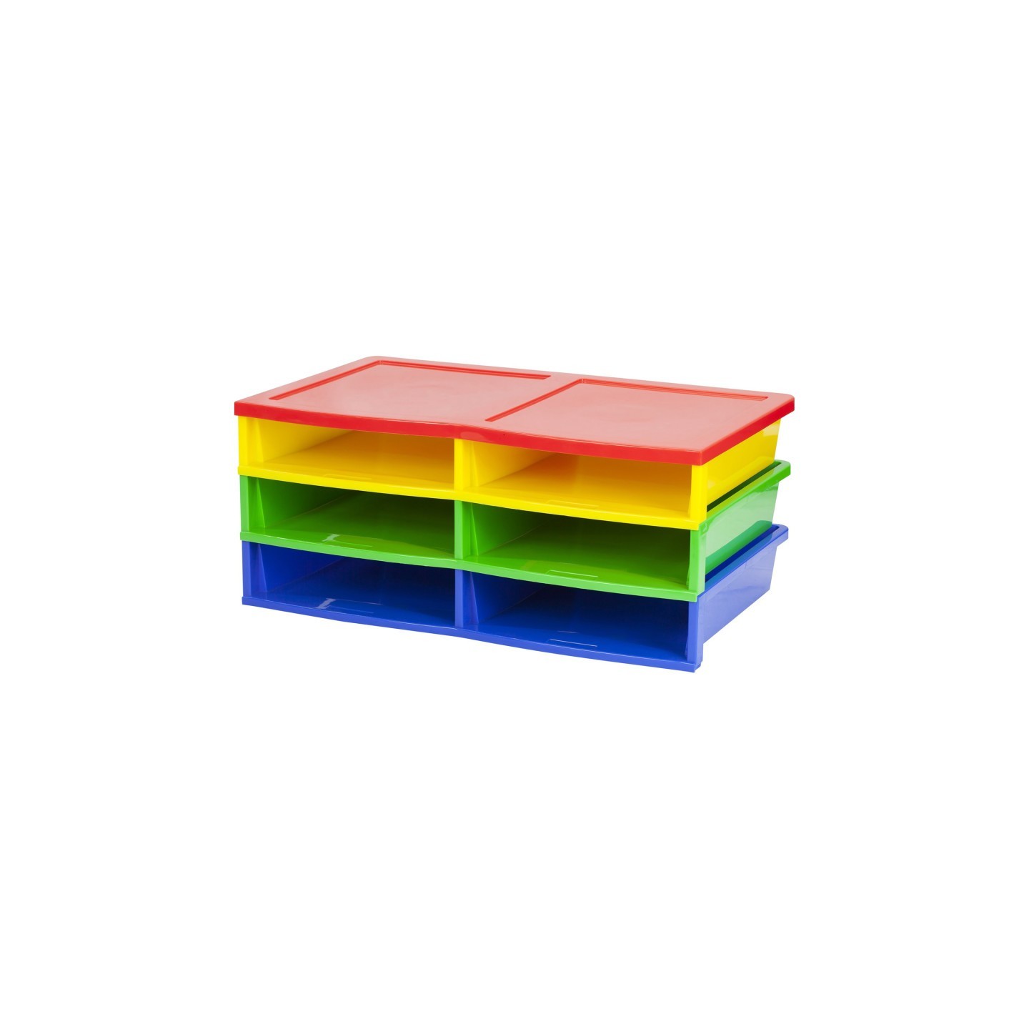 Storex Quick Stack Literature Organizer, 6 Compartments, Classroom Colors