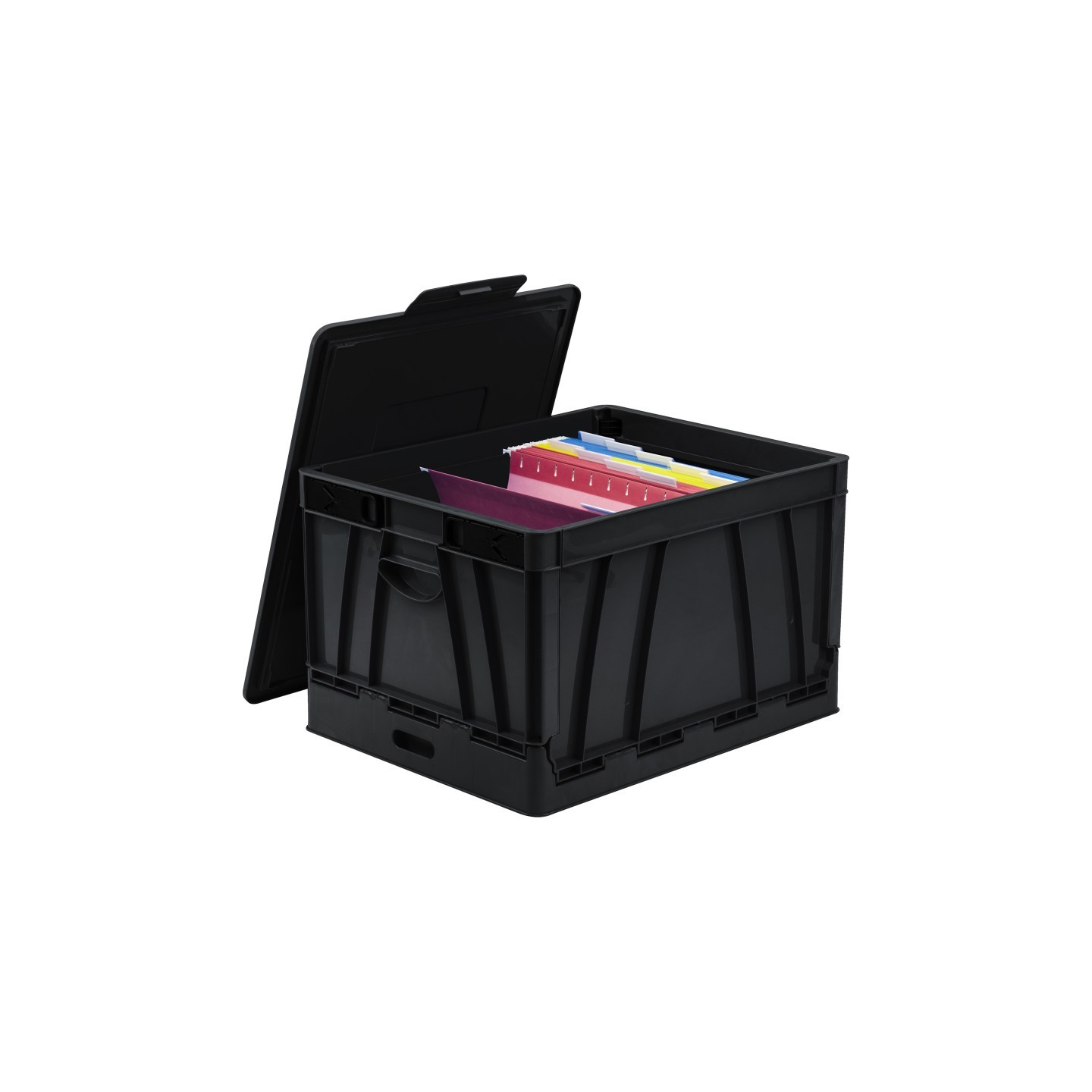 Storex Collapsible Crate, Black