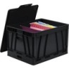 Storex Collapsible Crate, Black