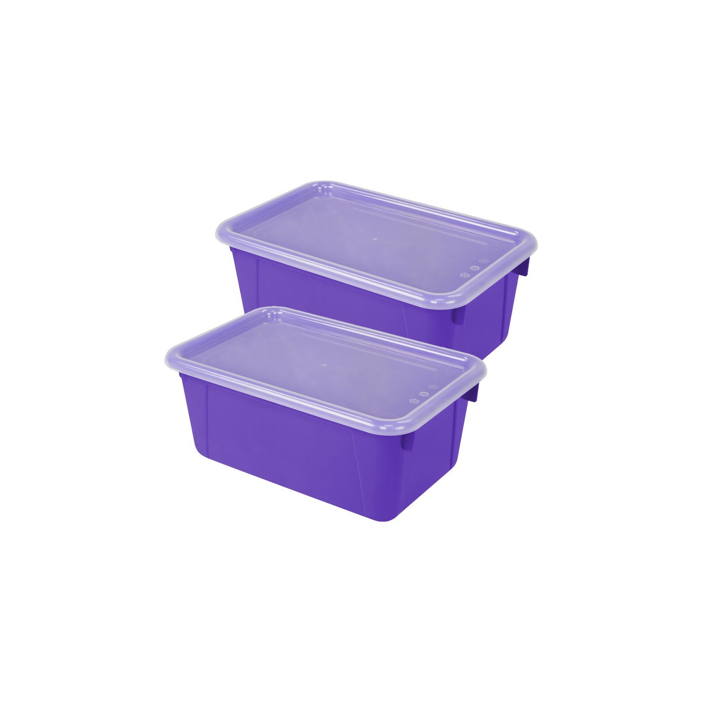 Storex Small Cubby Bin, with Cover, Classroom Purple, Pack of 2