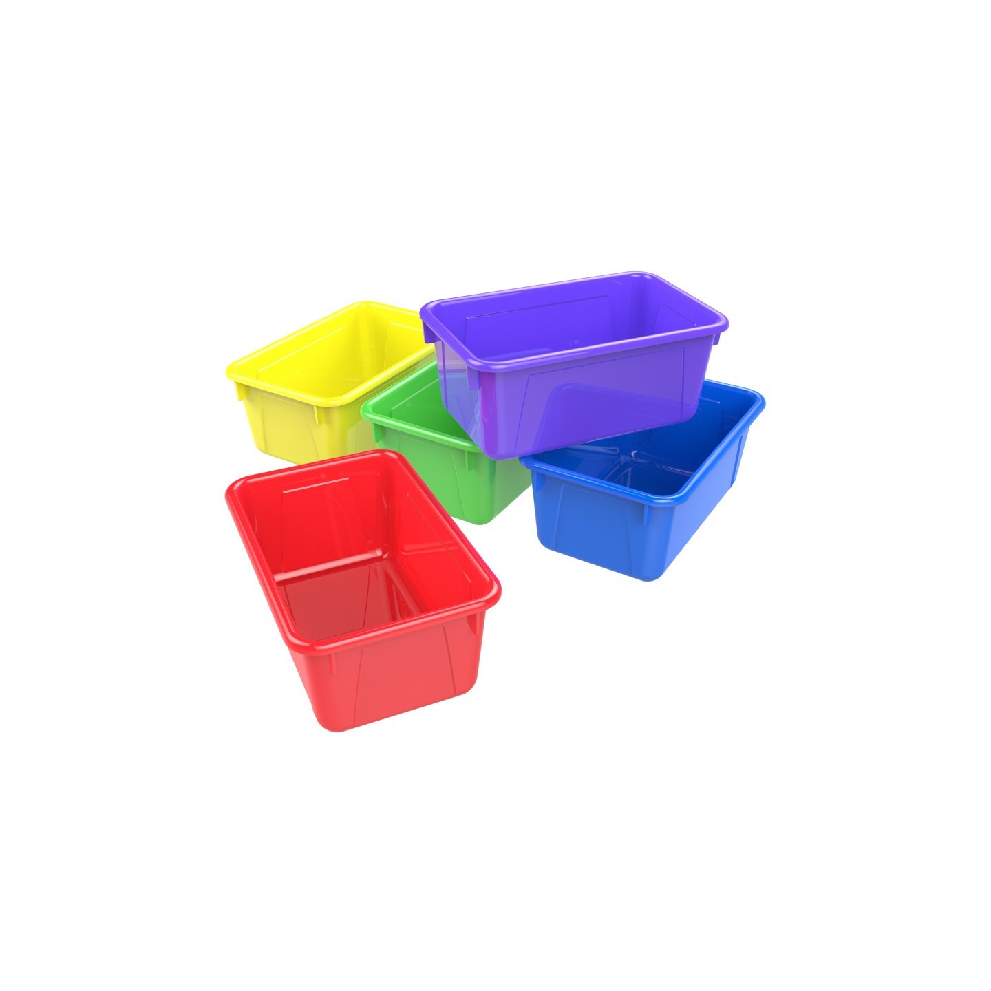 Storex Small Cubby Bin, Assorted Colors, Set of 5