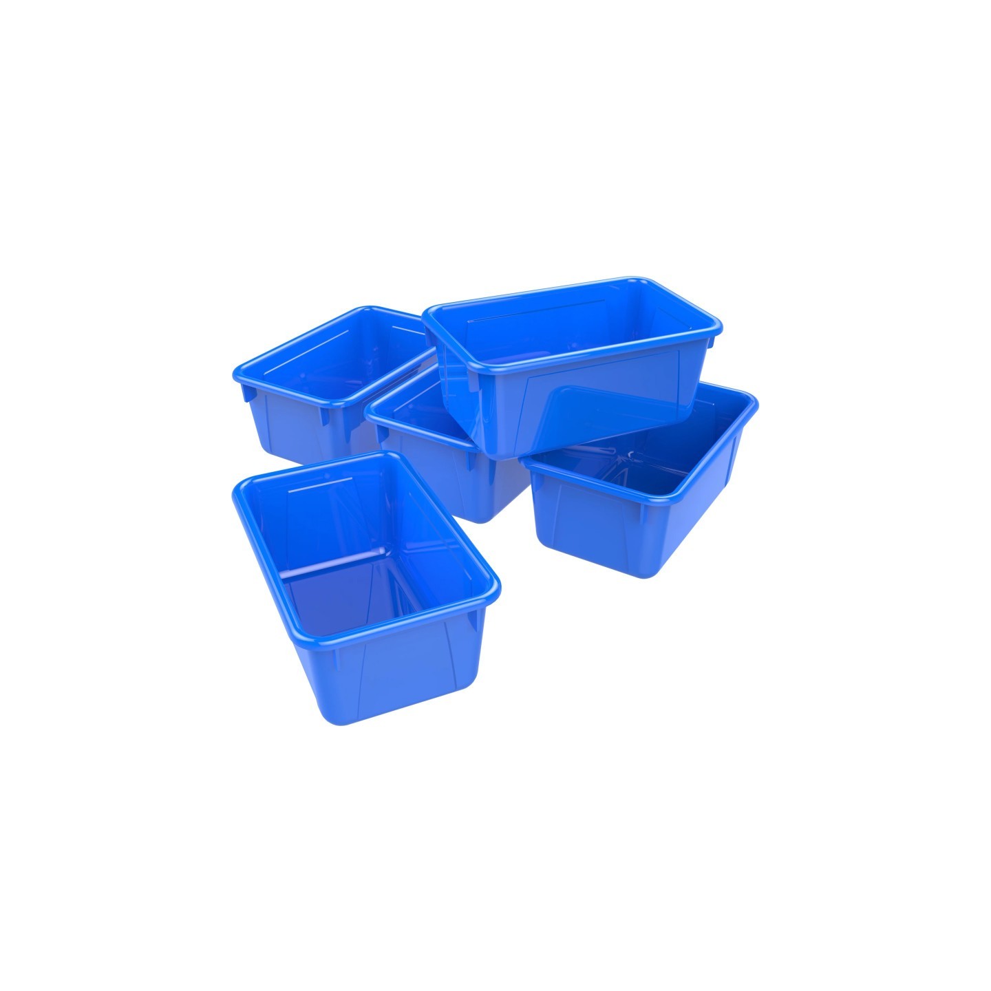 Storex Small Cubby Bin, Blue, Pack of 5