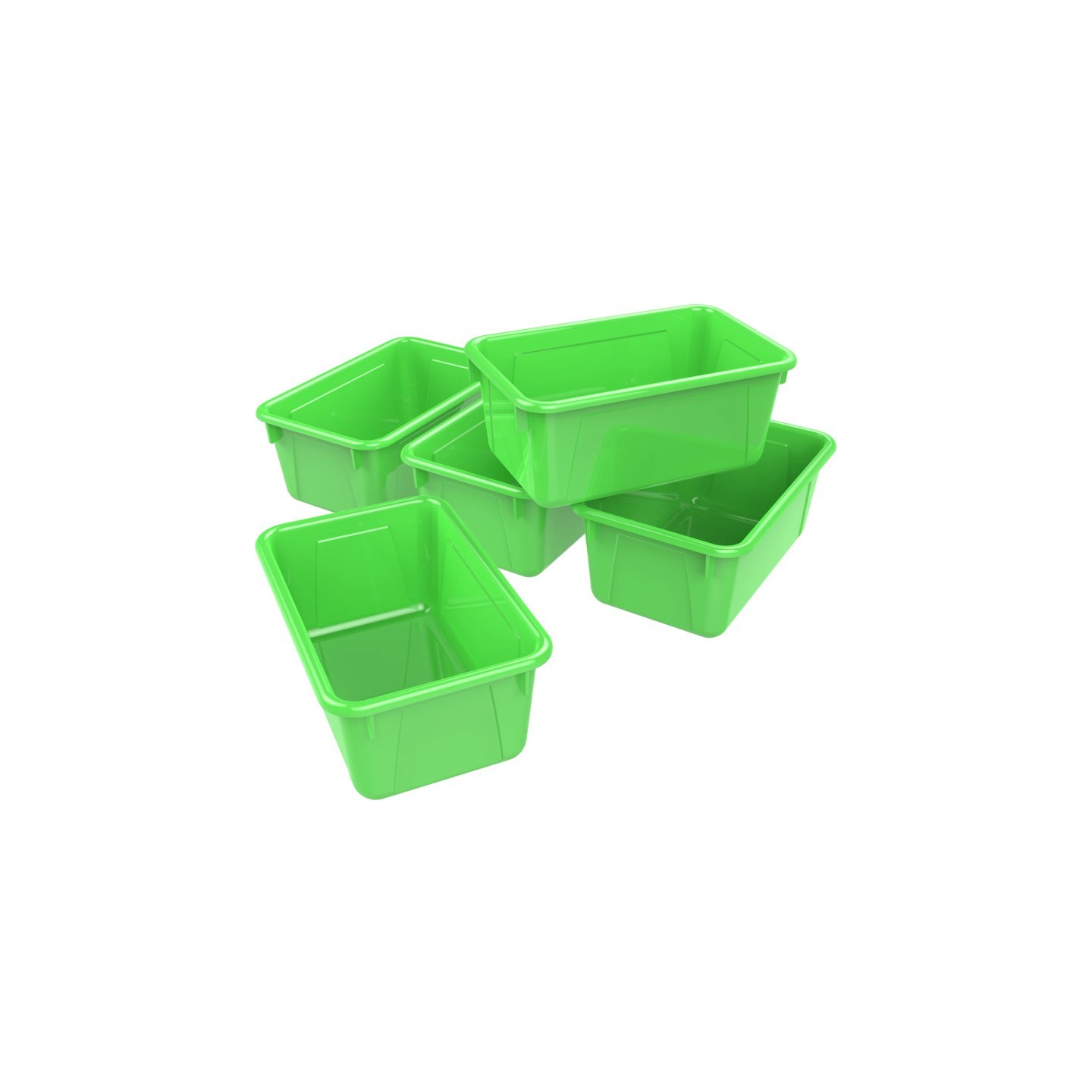 Storex Small Cubby Bin, Green, Pack of 5
