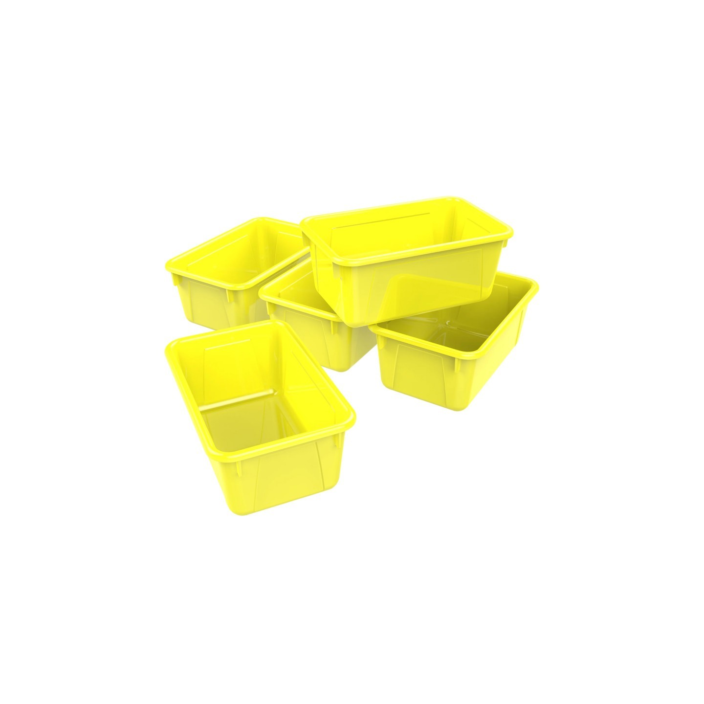 Storex Small Cubby Bin, Yellow, Pack of 5