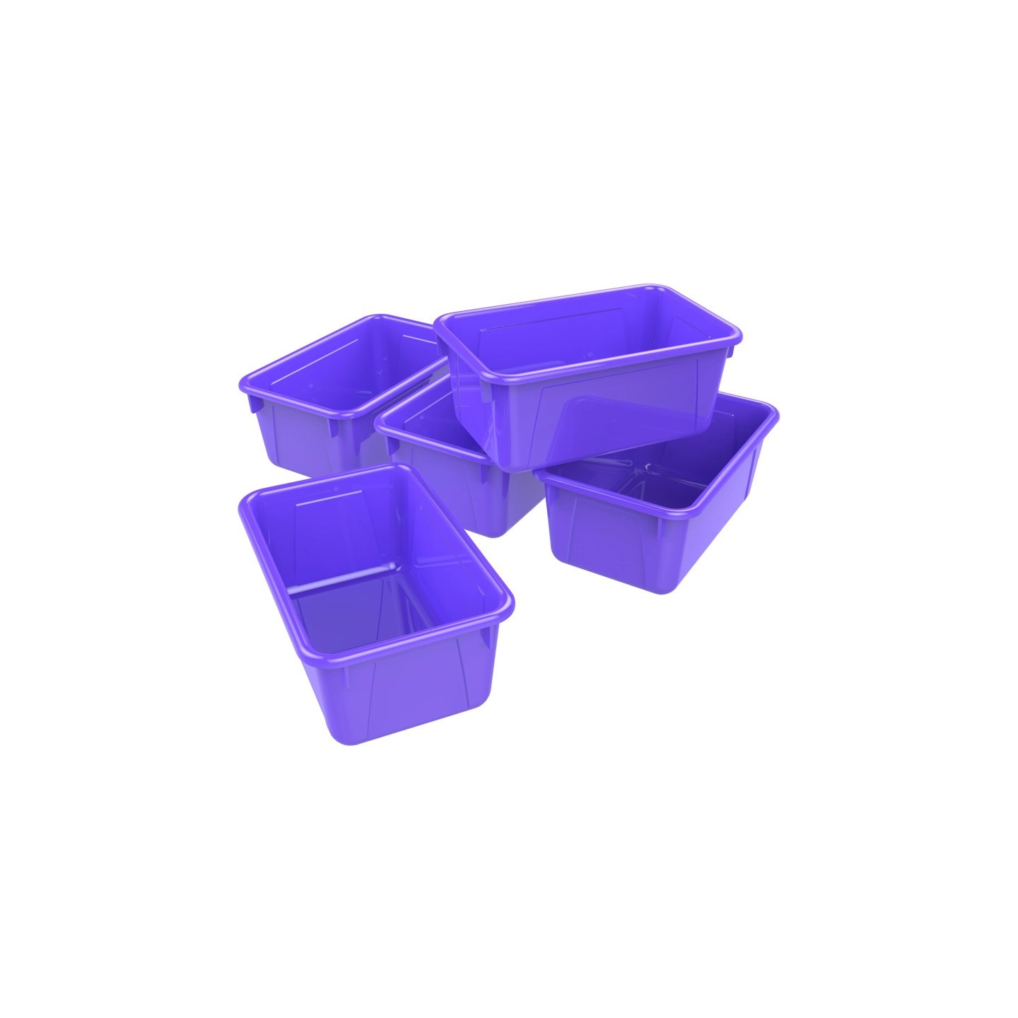 Storex Small Cubby Bin, Purple, Pack of 5