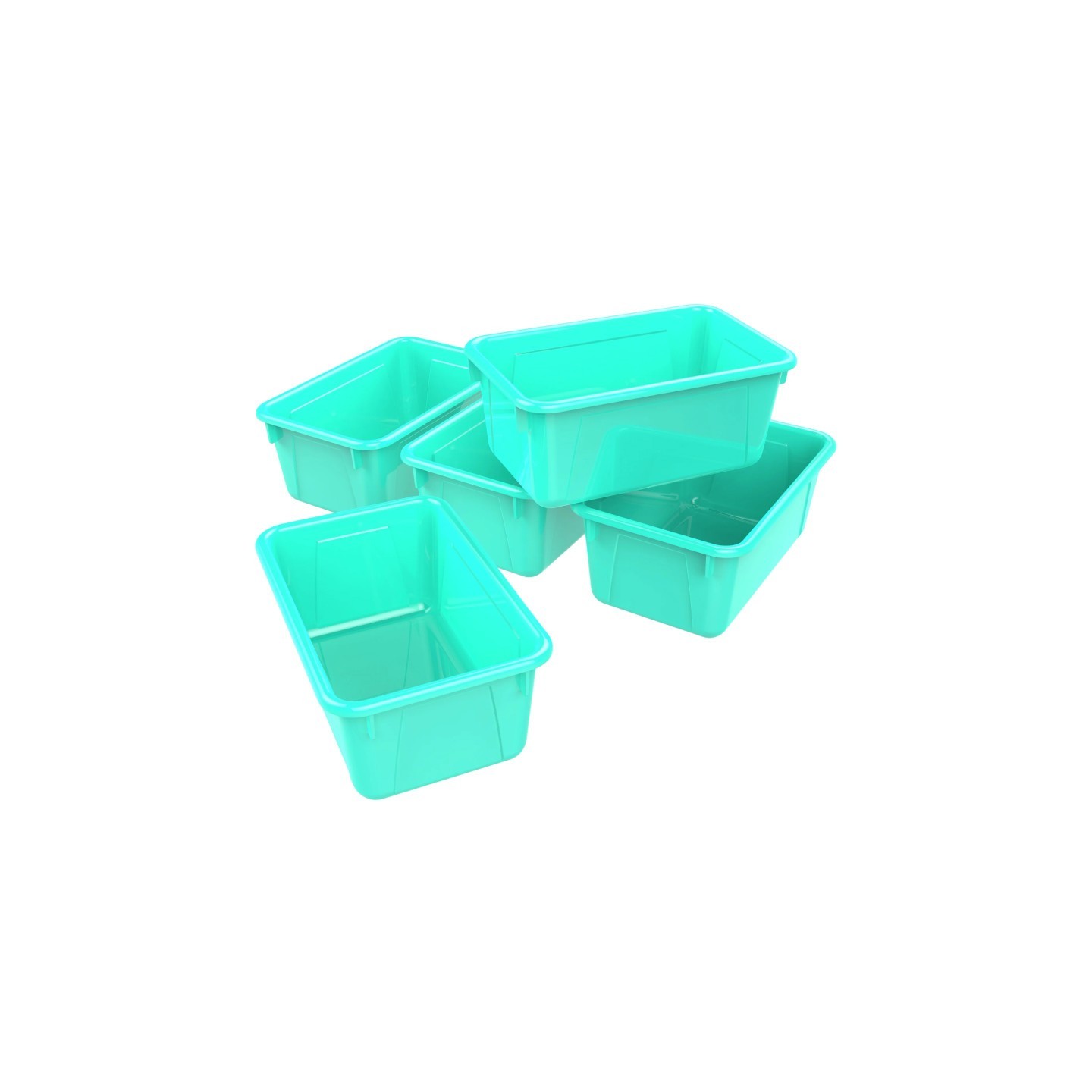 Storex Small Cubby Bin, Teal, Pack of 5