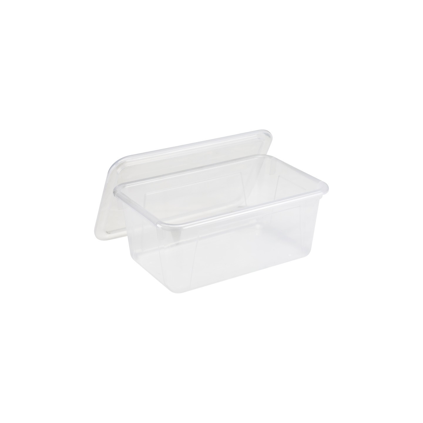 Storex Small Cubby Bin with Lid, Clear