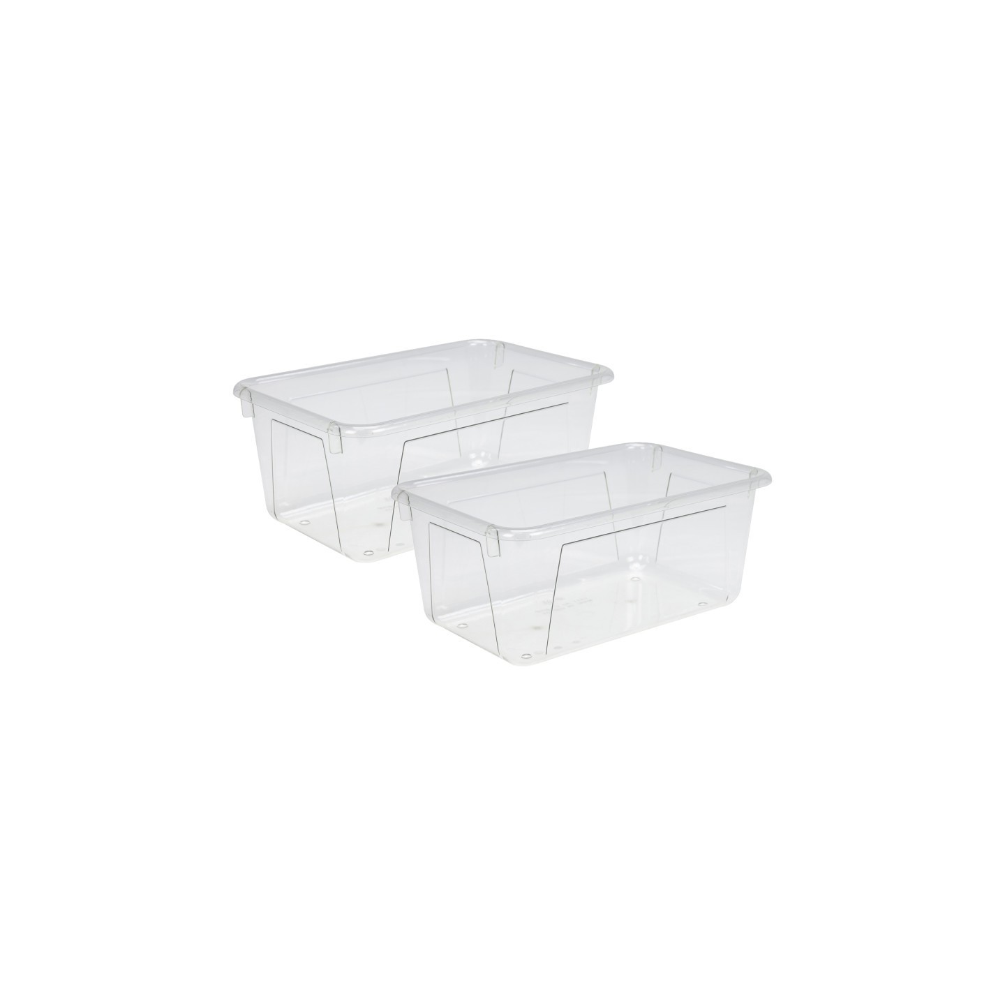 Storex Cubby Bin, PET (clear), Pack of 2