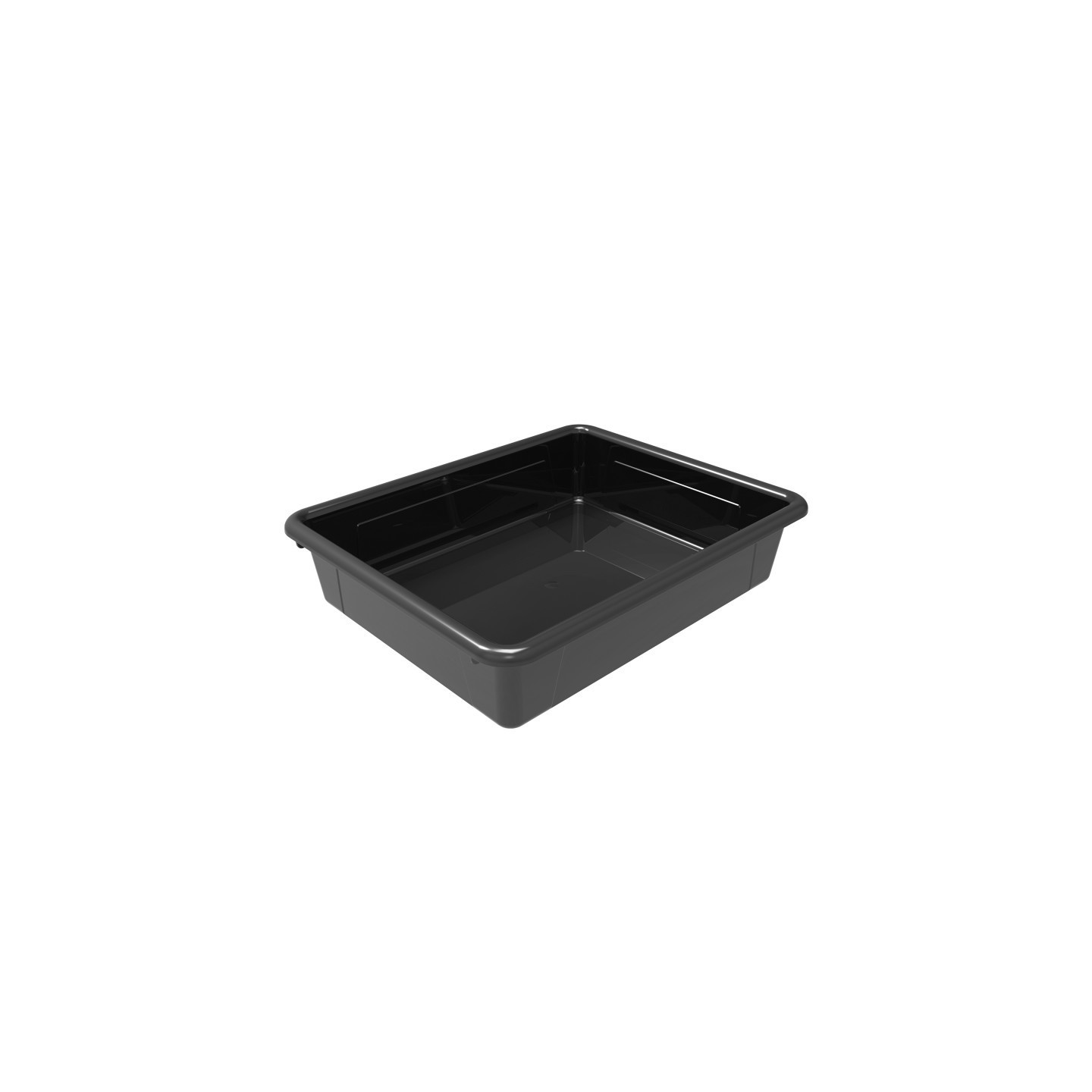 Storex Flat Storage Tray, Black, Pack of 5