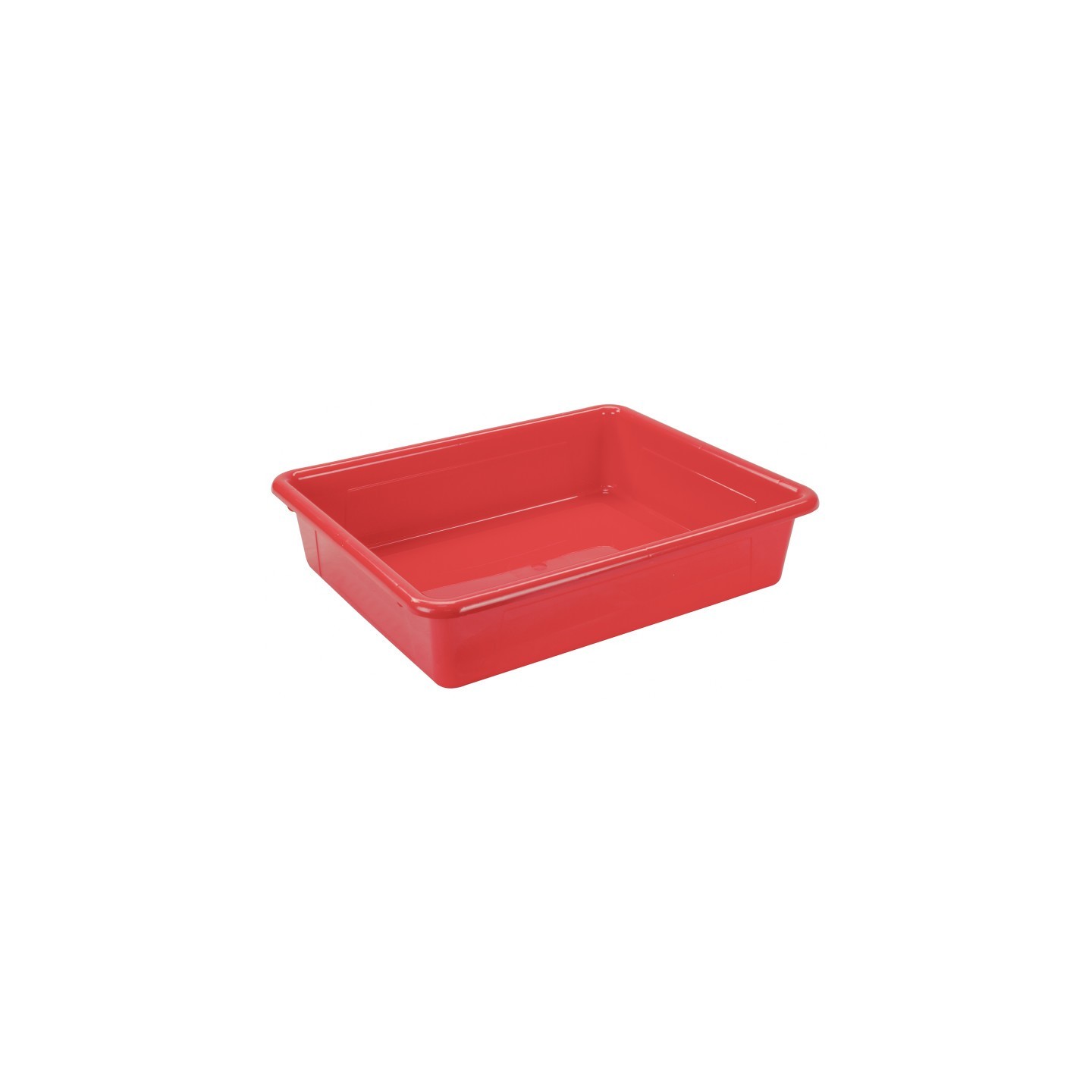 Storex Flat Storage Tray, Red, Pack of 5